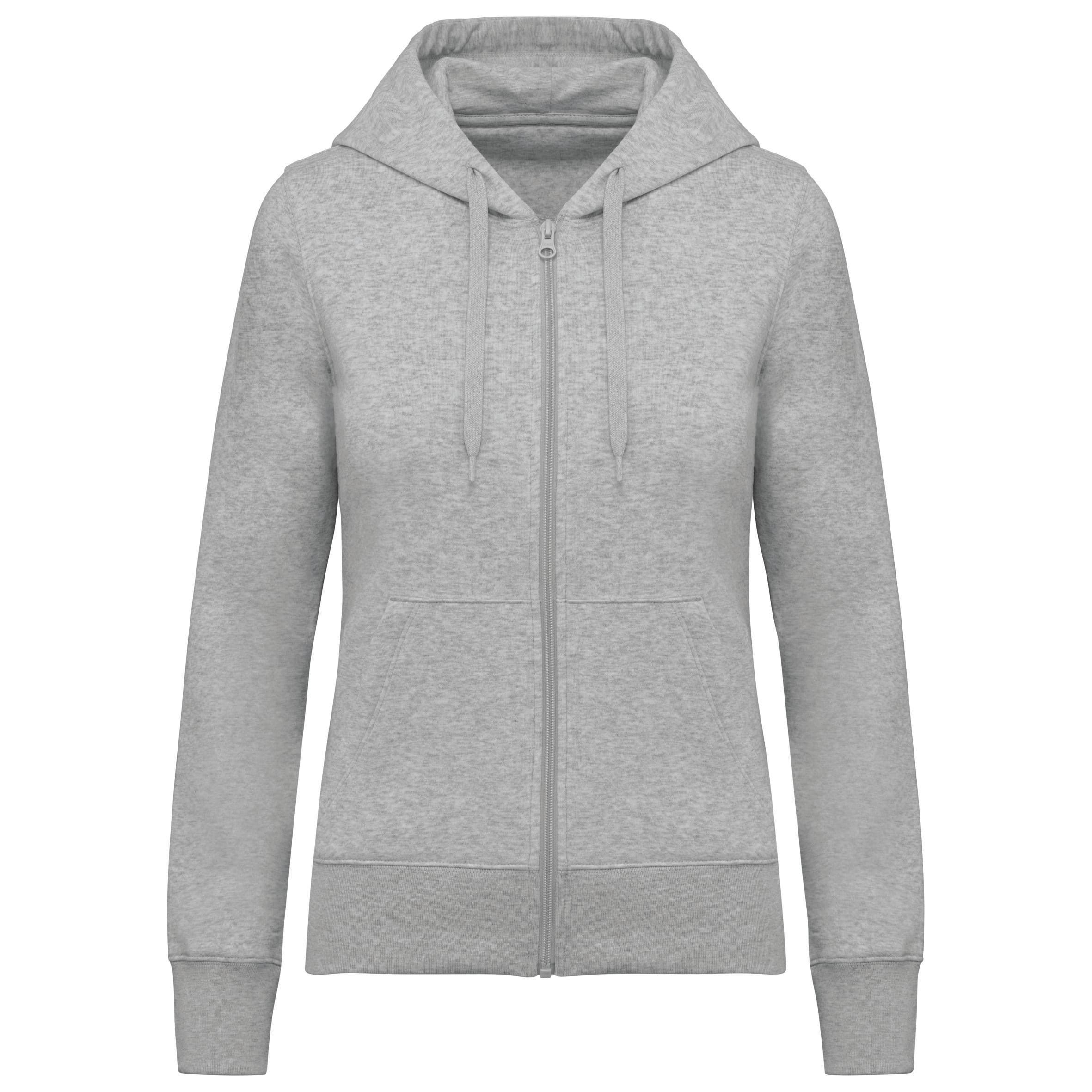 Ecologische damessweater met capuchon en ritssluiting