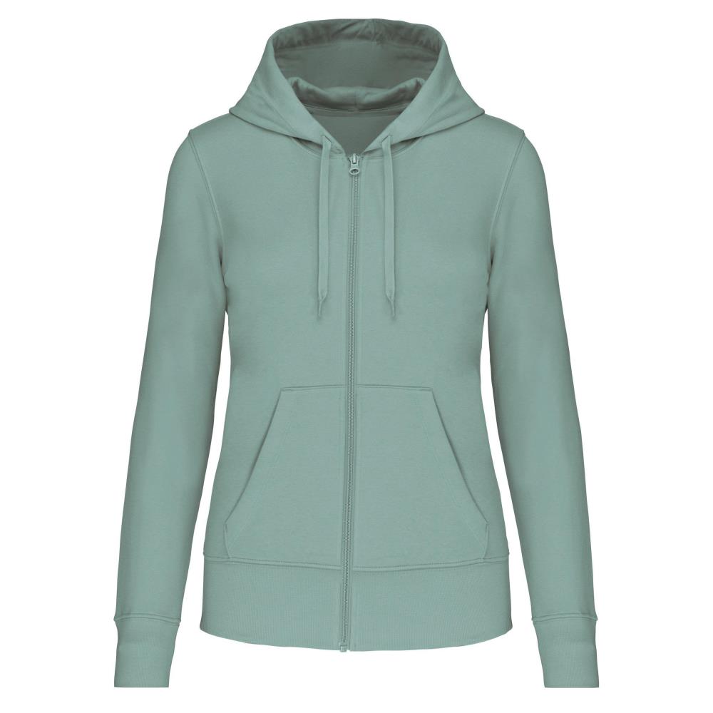 Ecologische damessweater met capuchon en ritssluiting