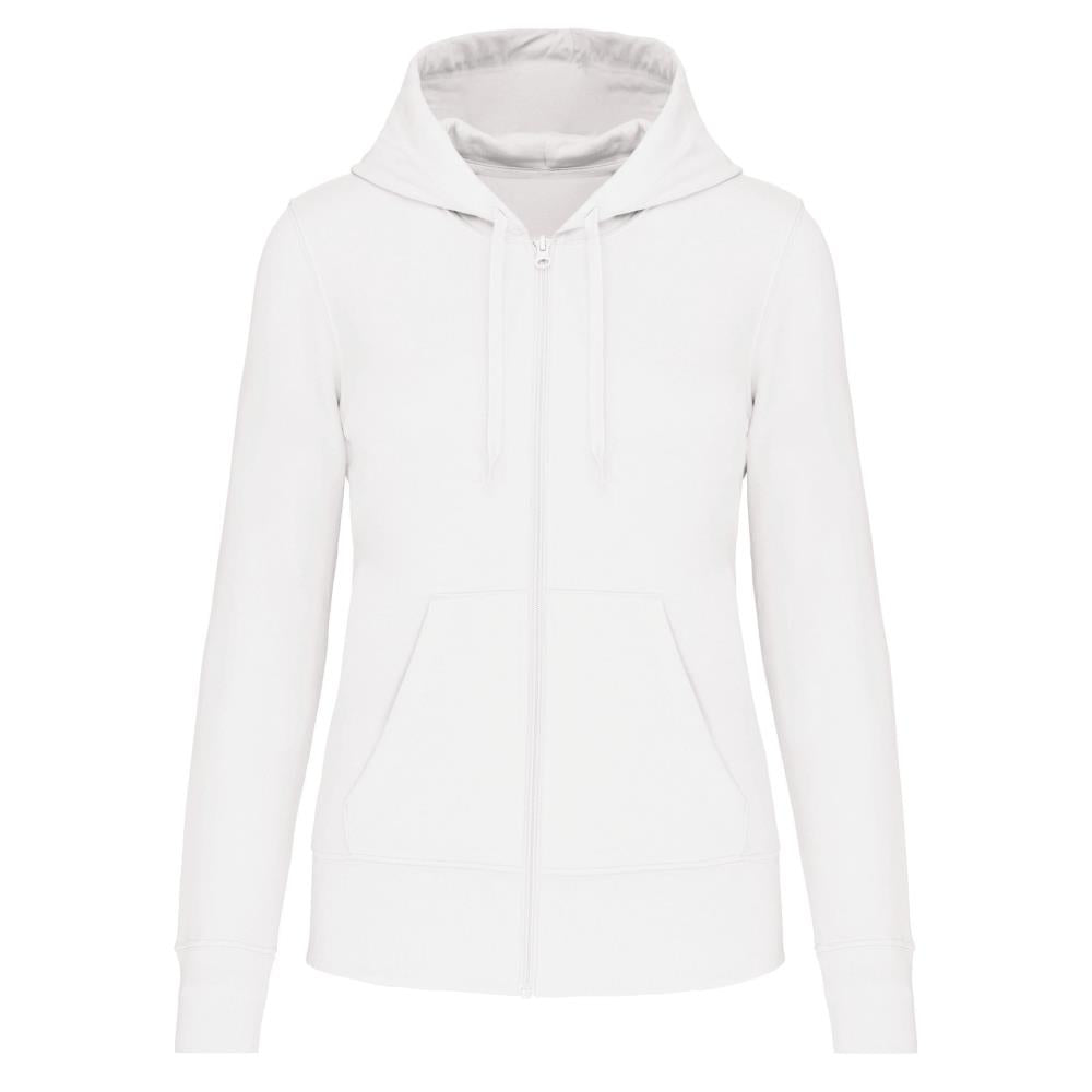 Ecologische damessweater met capuchon en ritssluiting