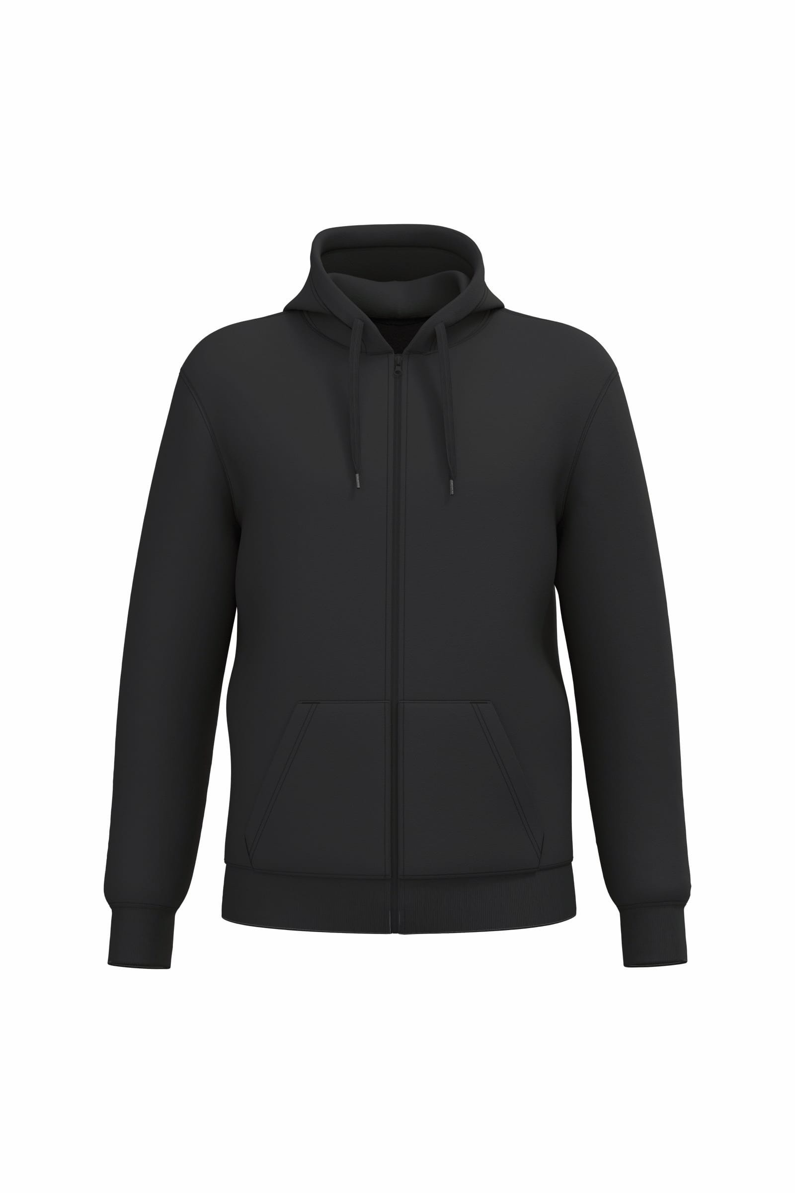 Gerecycled sweater met rits en capuchon uniseks