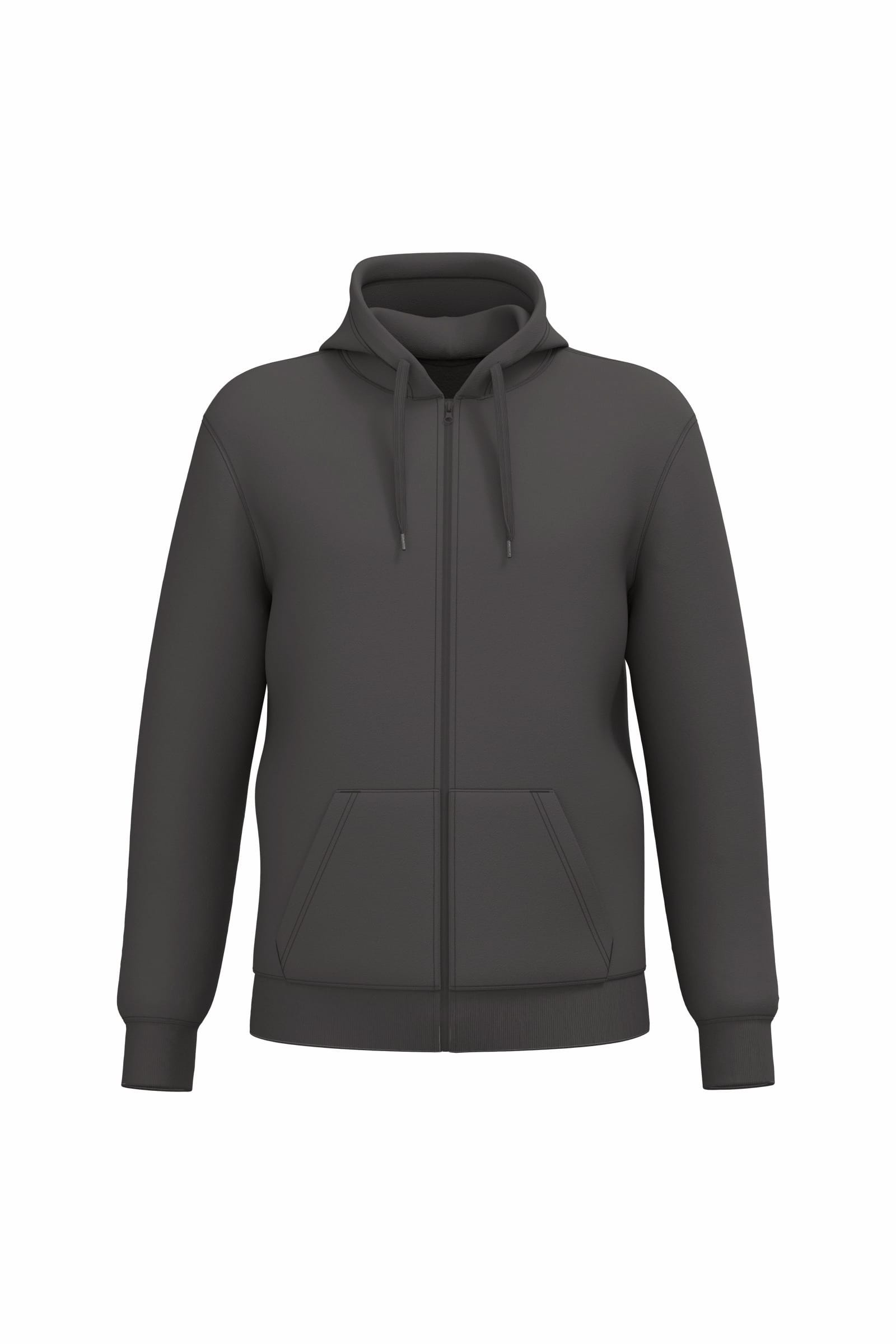 Gerecycled sweater met rits en capuchon uniseks