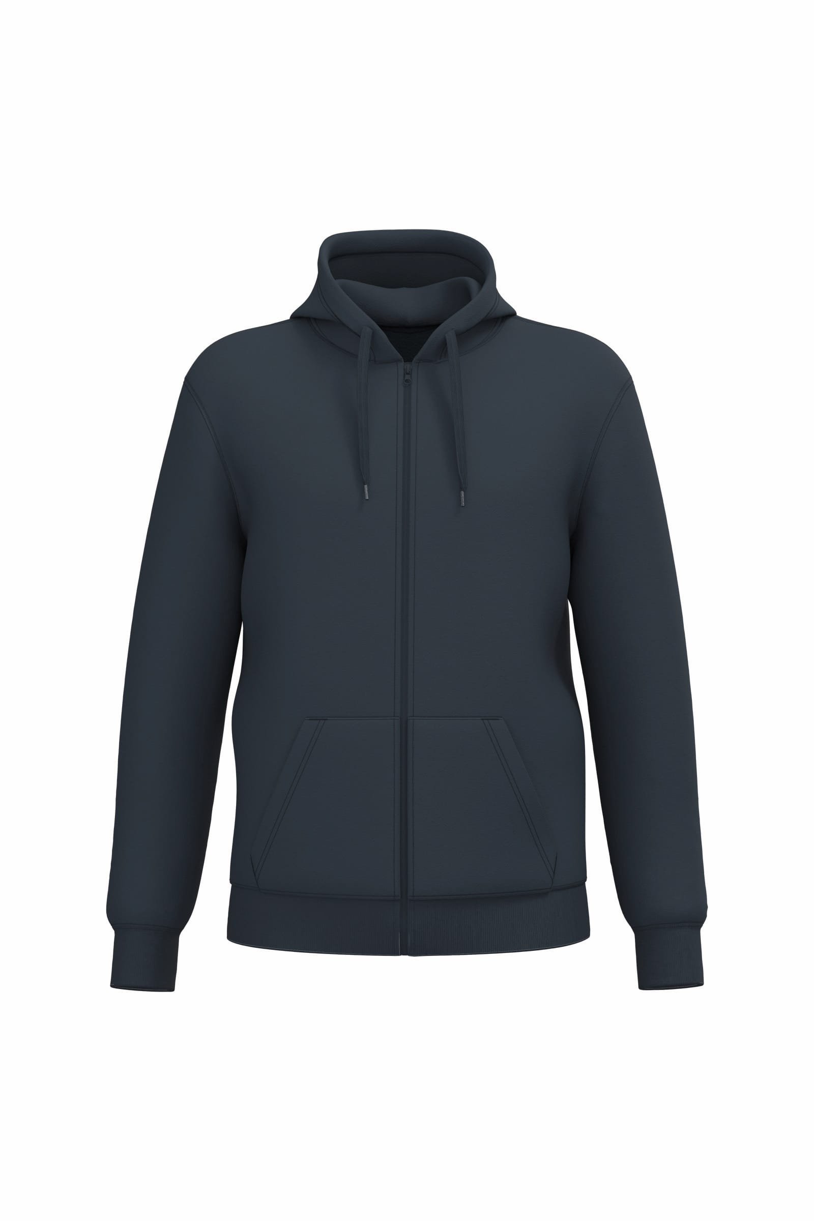 Gerecycled sweater met rits en capuchon uniseks