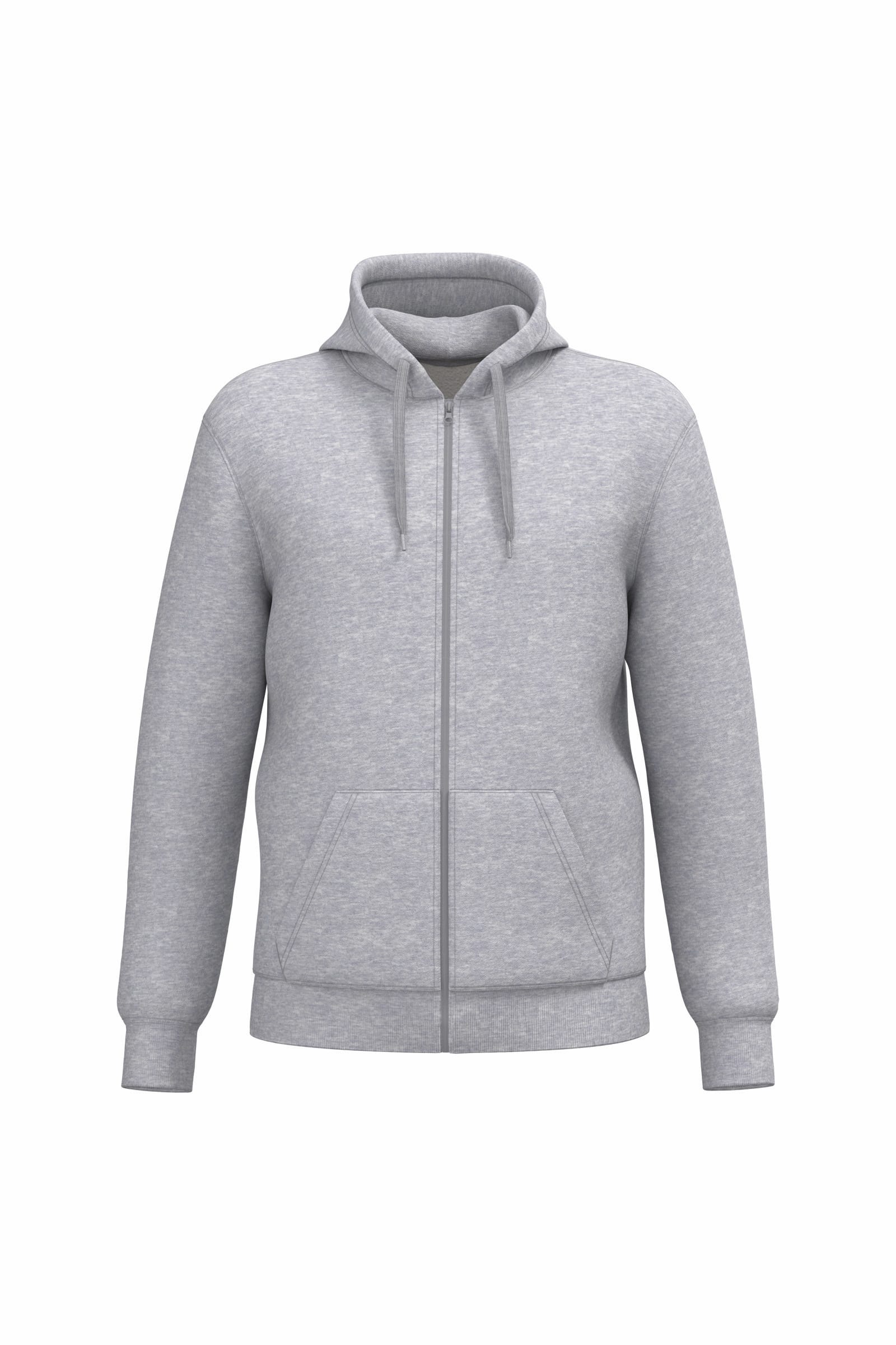 Gerecycled sweater met rits en capuchon uniseks