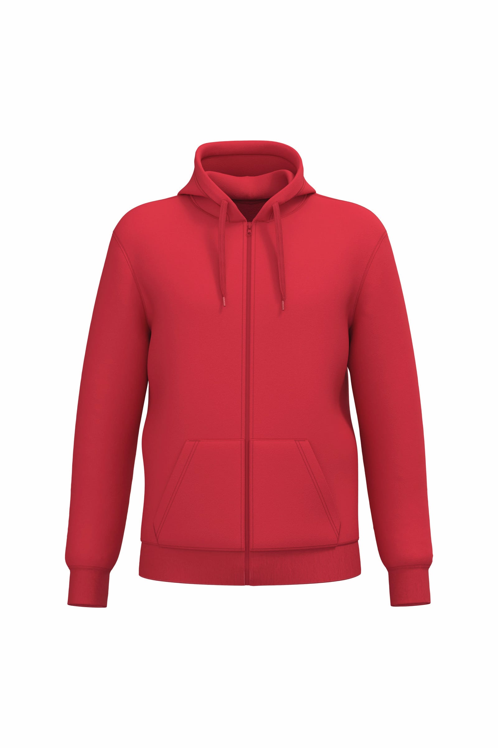 Gerecycled sweater met rits en capuchon uniseks