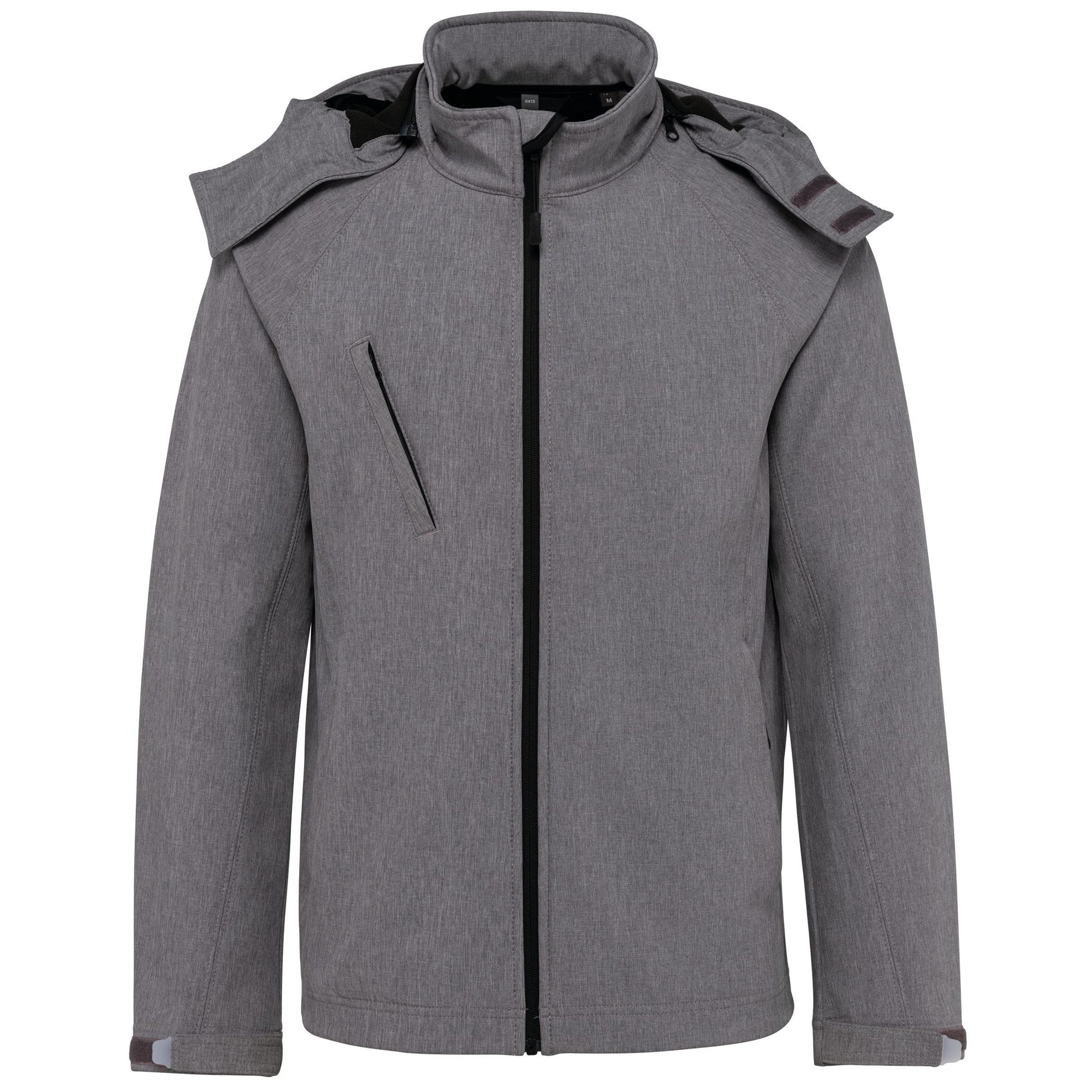 Heren softshell jas met afneembare capuchon