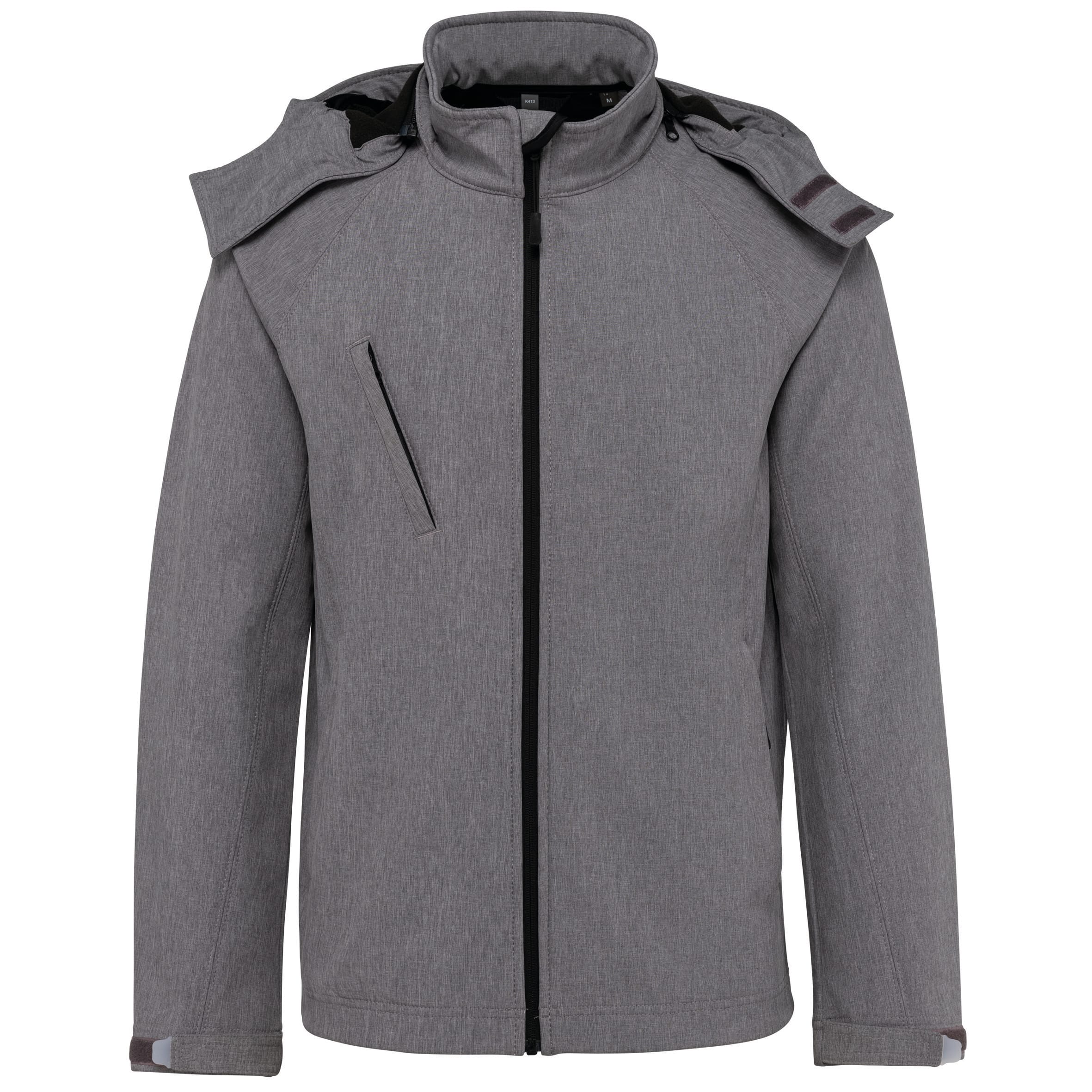 Heren softshell jas met afneembare capuchon