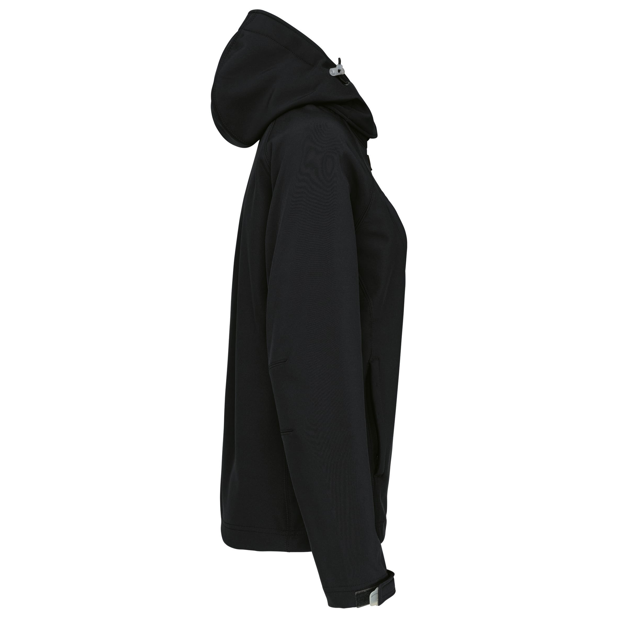 Dames softshell jas met afneembare capuchon