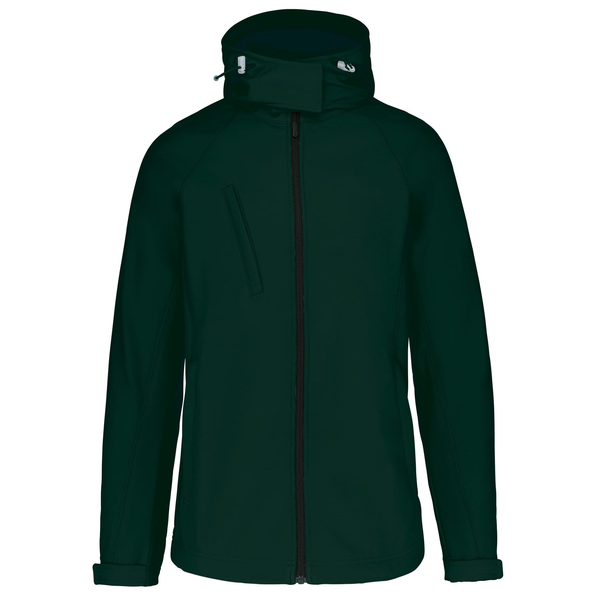 Dames softshell jas met afneembare capuchon