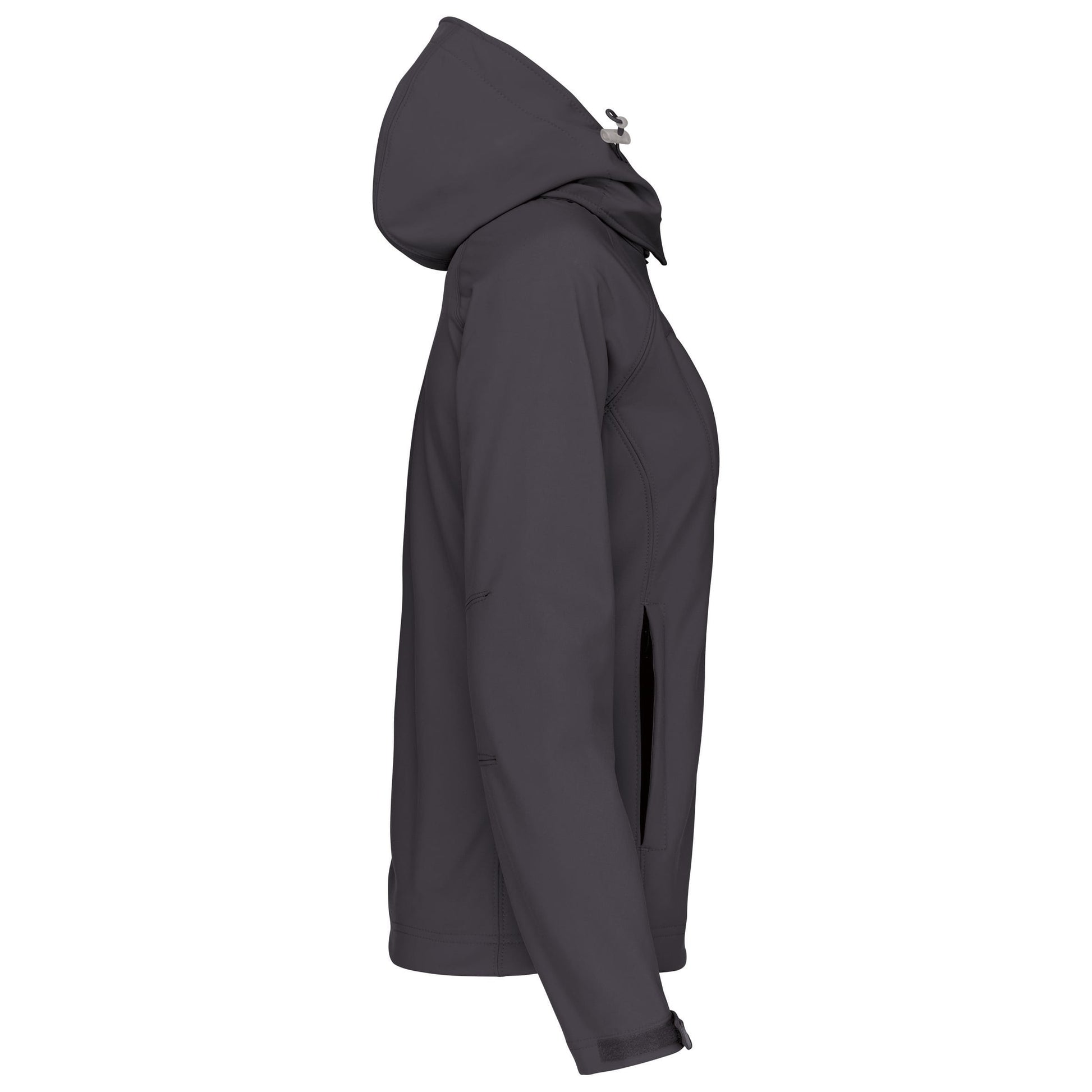 Dames softshell jas met afneembare capuchon