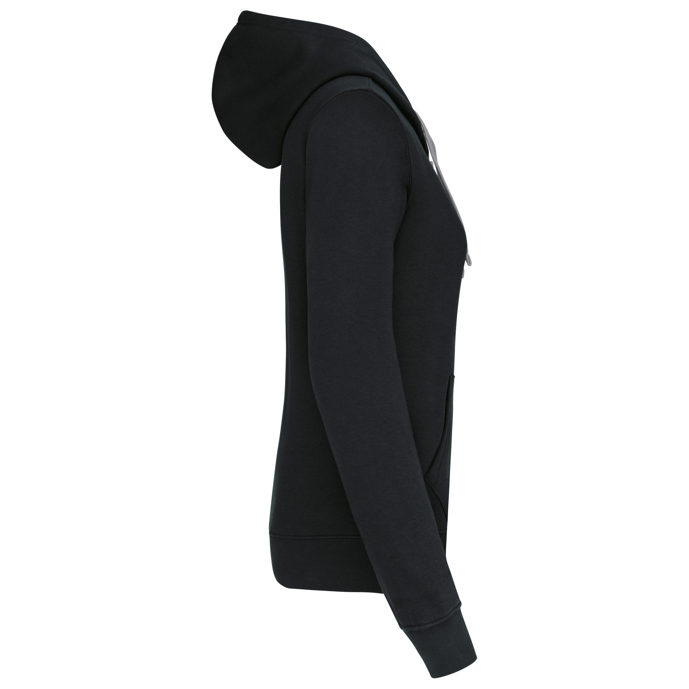 Damessweater met capuchon in contrasterende kleur