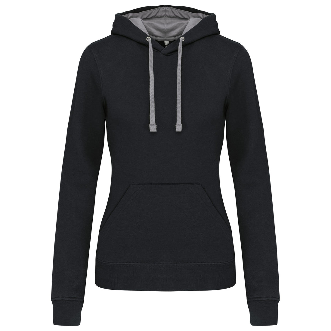 Damessweater met capuchon in contrasterende kleur