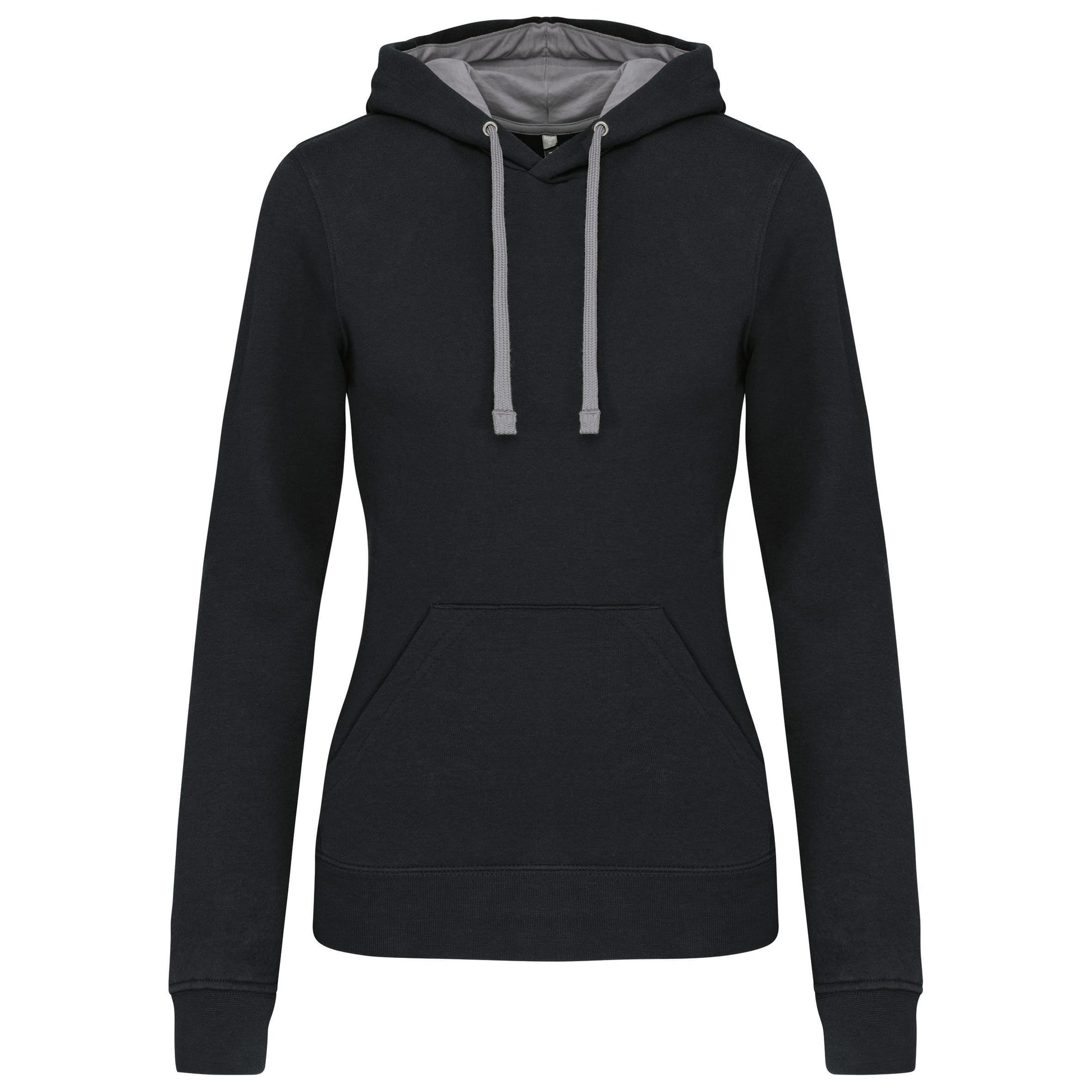 Damessweater met capuchon in contrasterende kleur