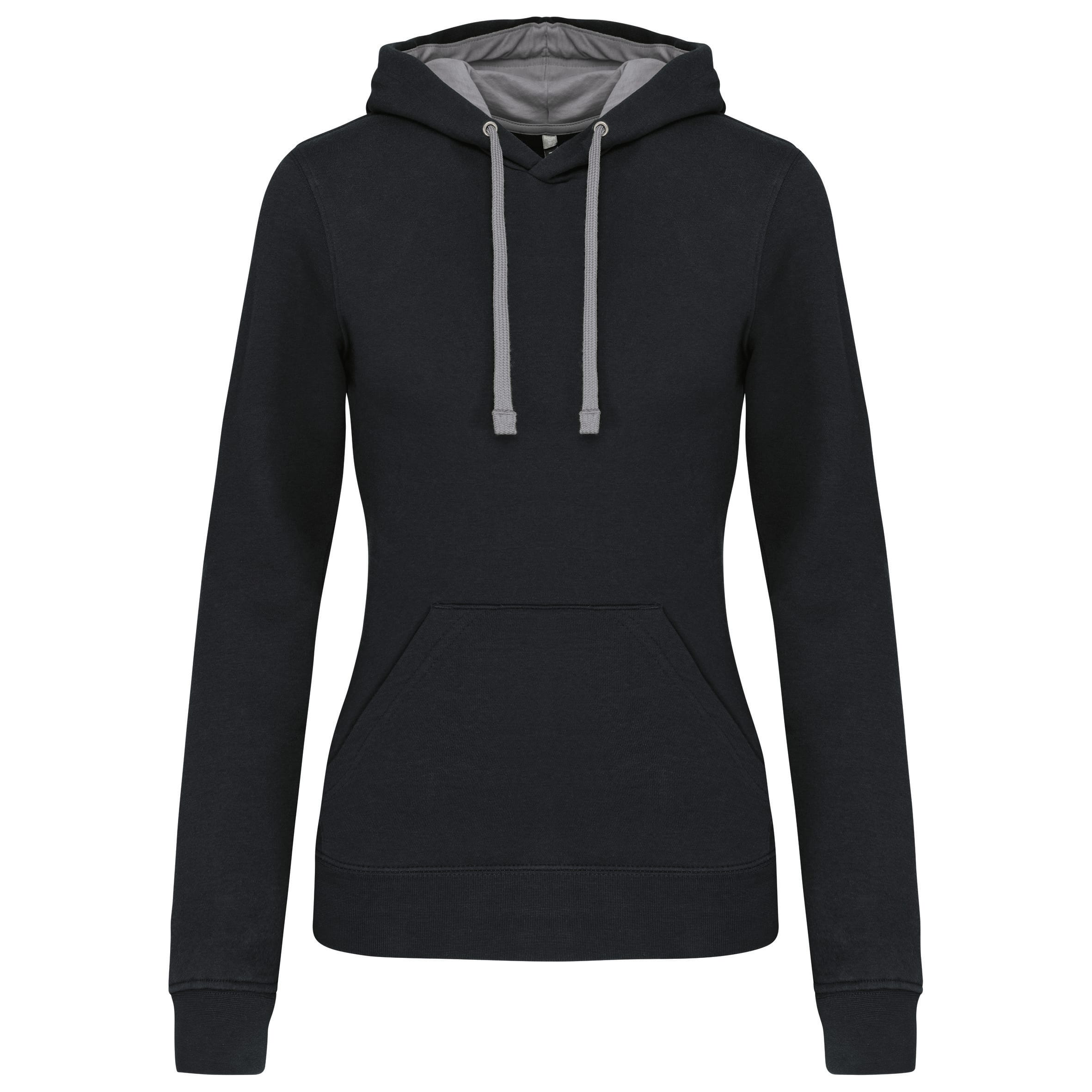 Damessweater met capuchon in contrasterende kleur