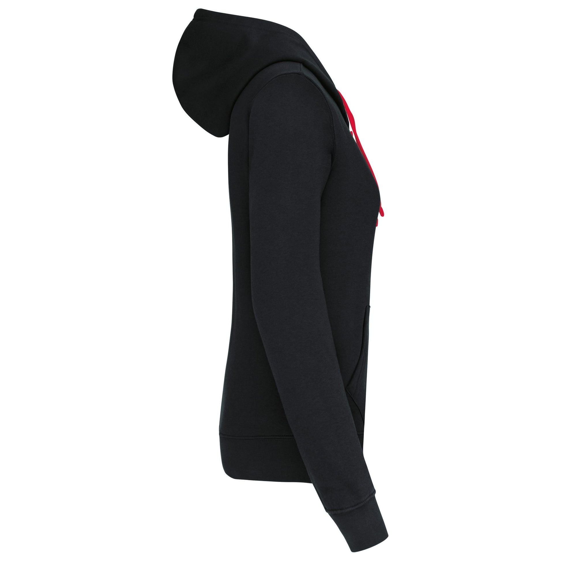 Damessweater met capuchon in contrasterende kleur