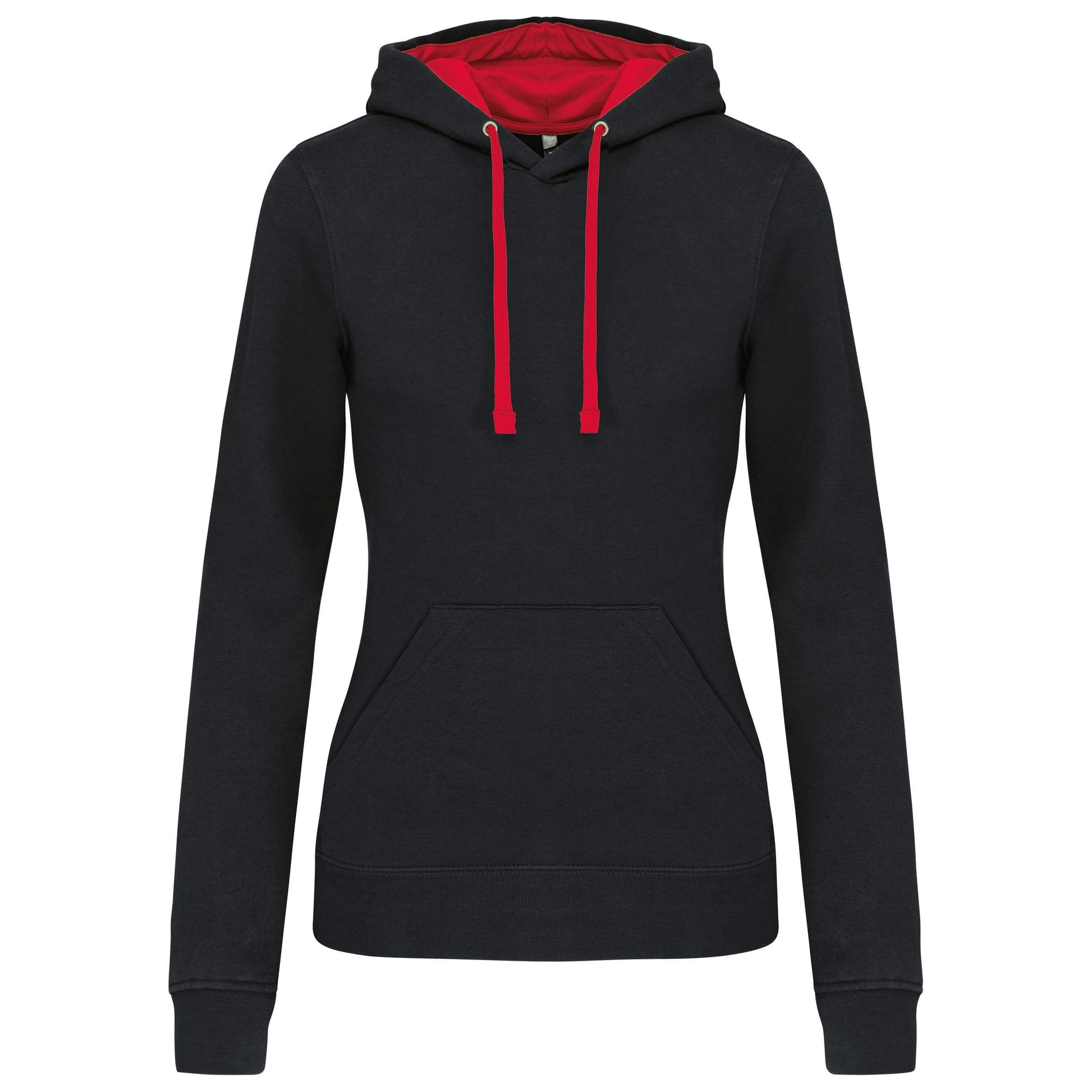 Damessweater met capuchon in contrasterende kleur