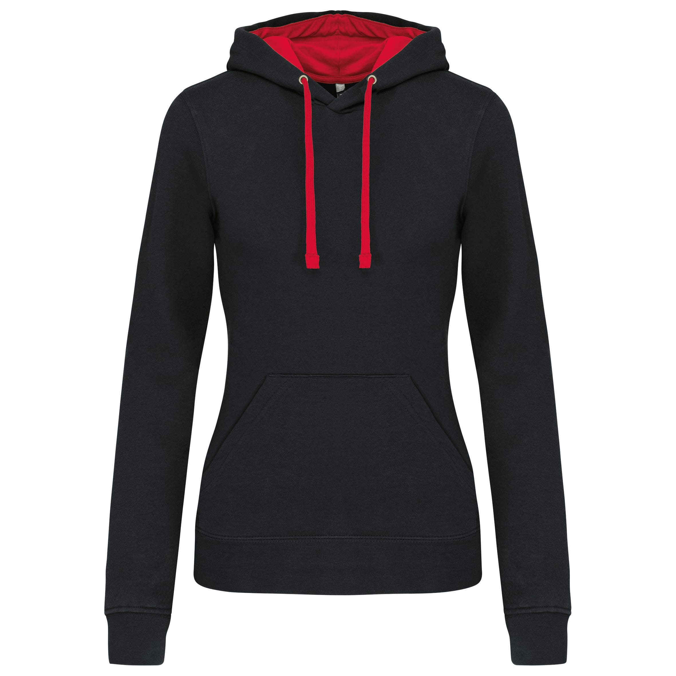Damessweater met capuchon in contrasterende kleur