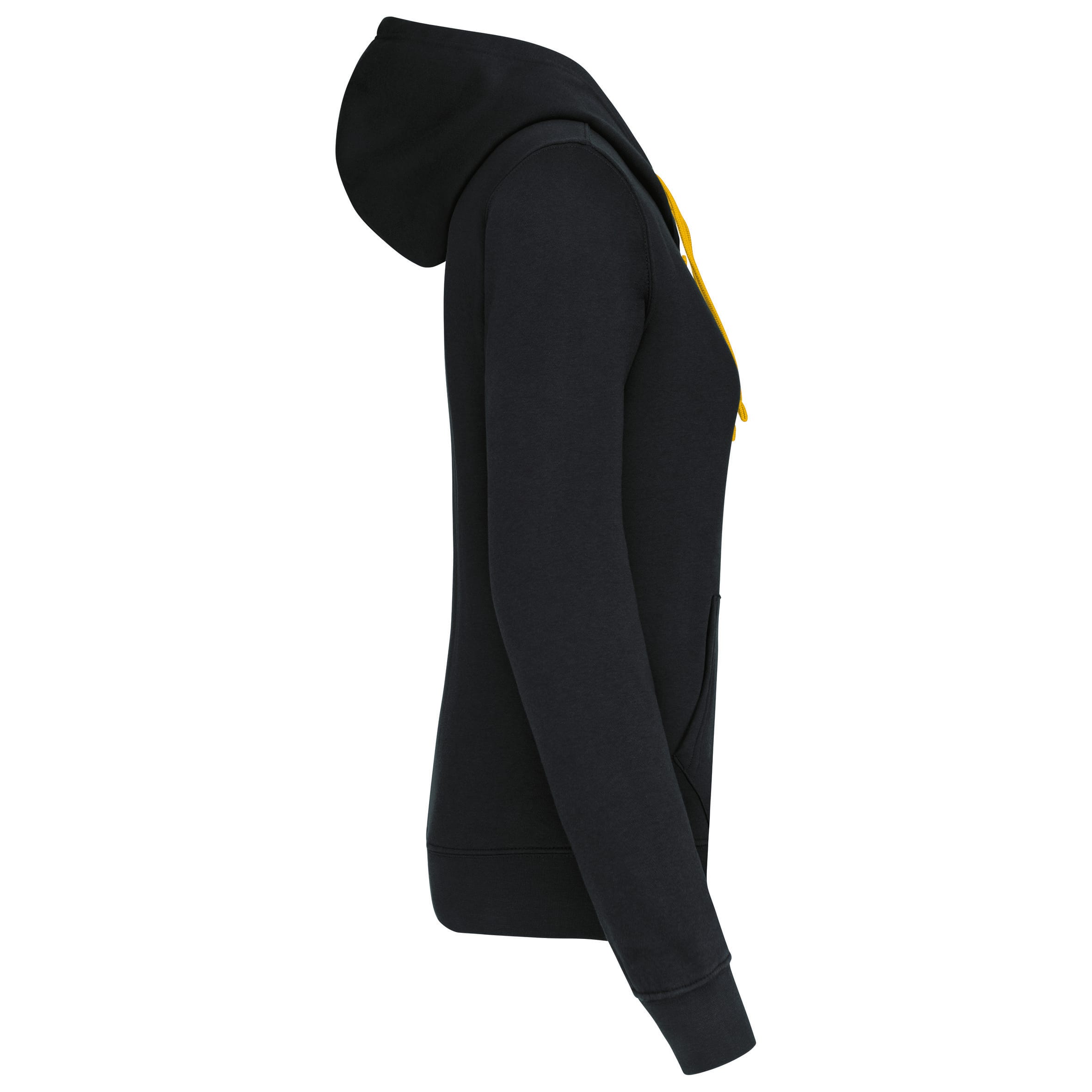Damessweater met capuchon in contrasterende kleur