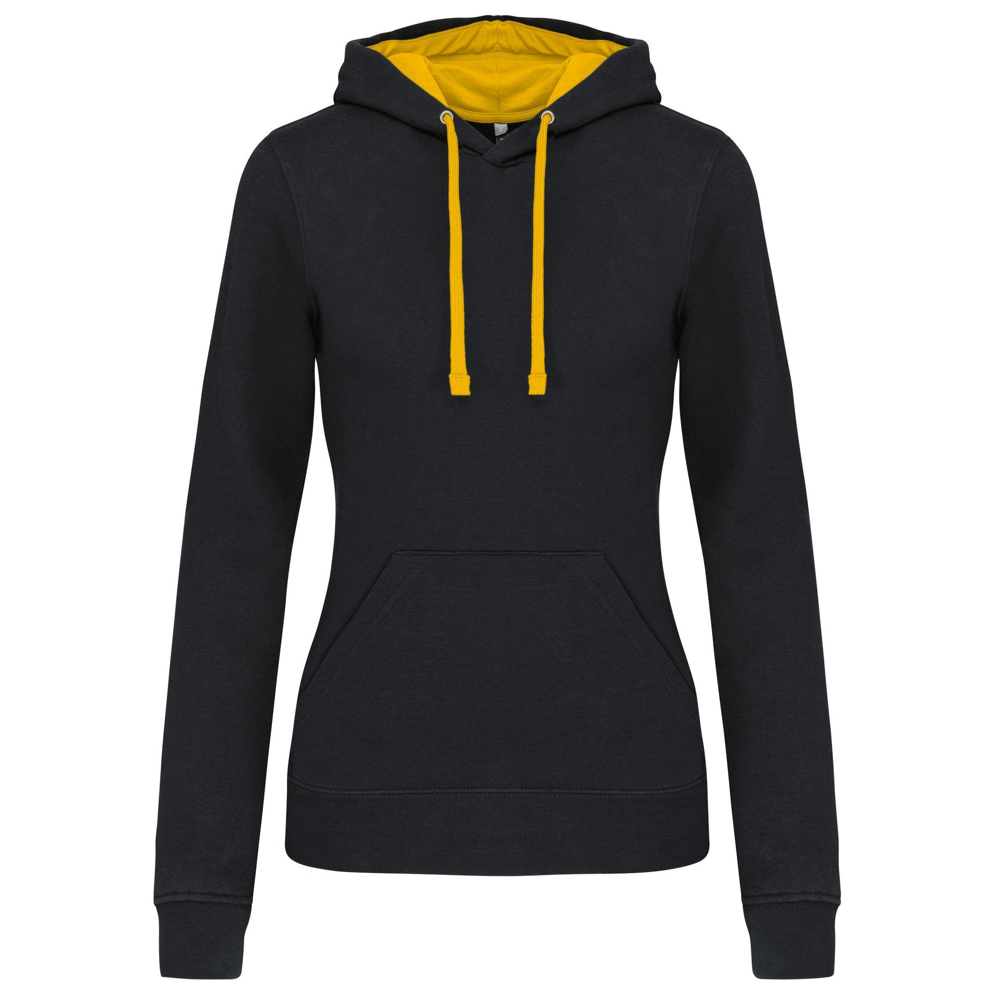 Damessweater met capuchon in contrasterende kleur