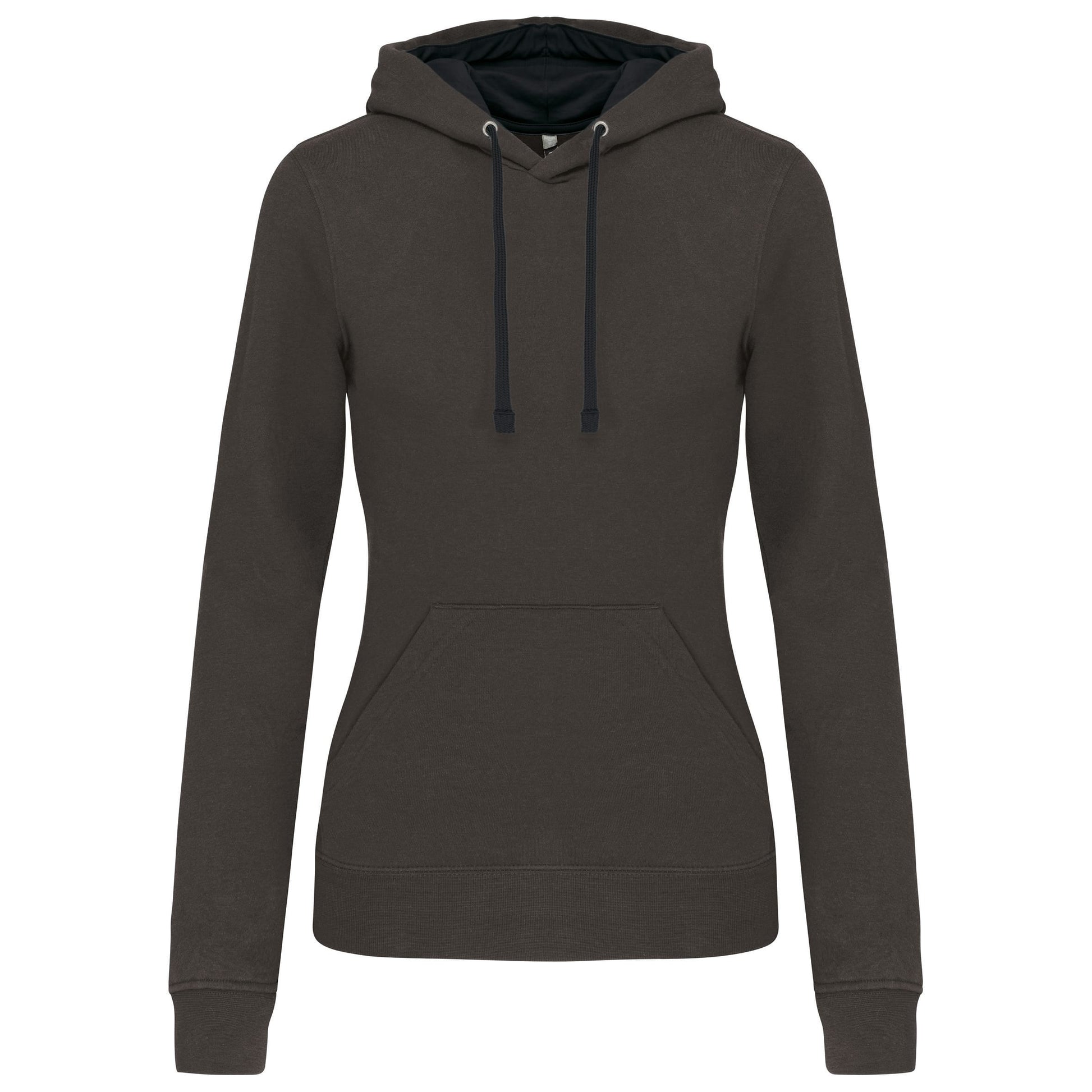 Damessweater met capuchon in contrasterende kleur