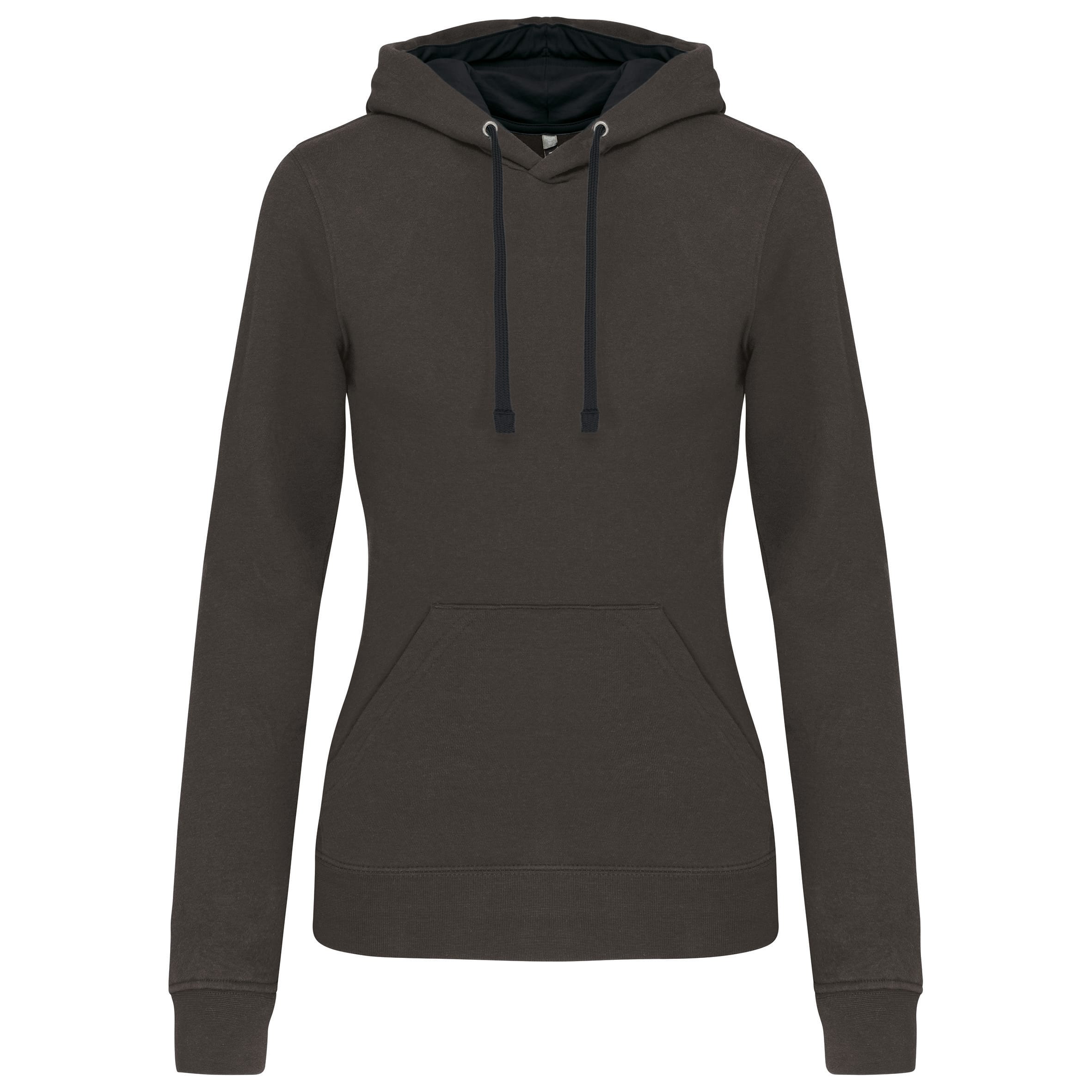 Damessweater met capuchon in contrasterende kleur