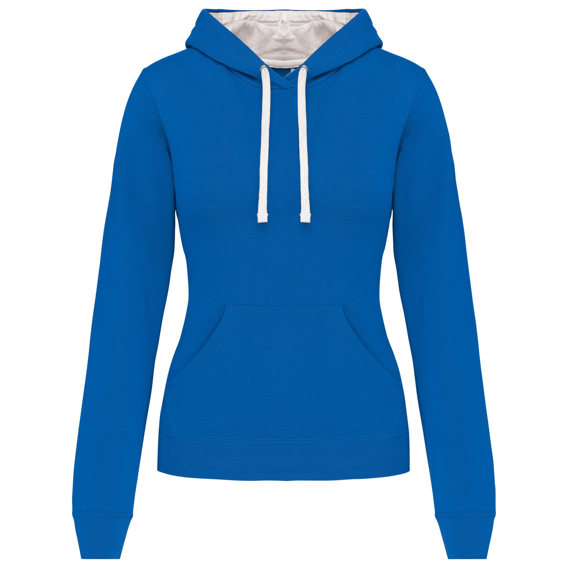 Damessweater met capuchon in contrasterende kleur