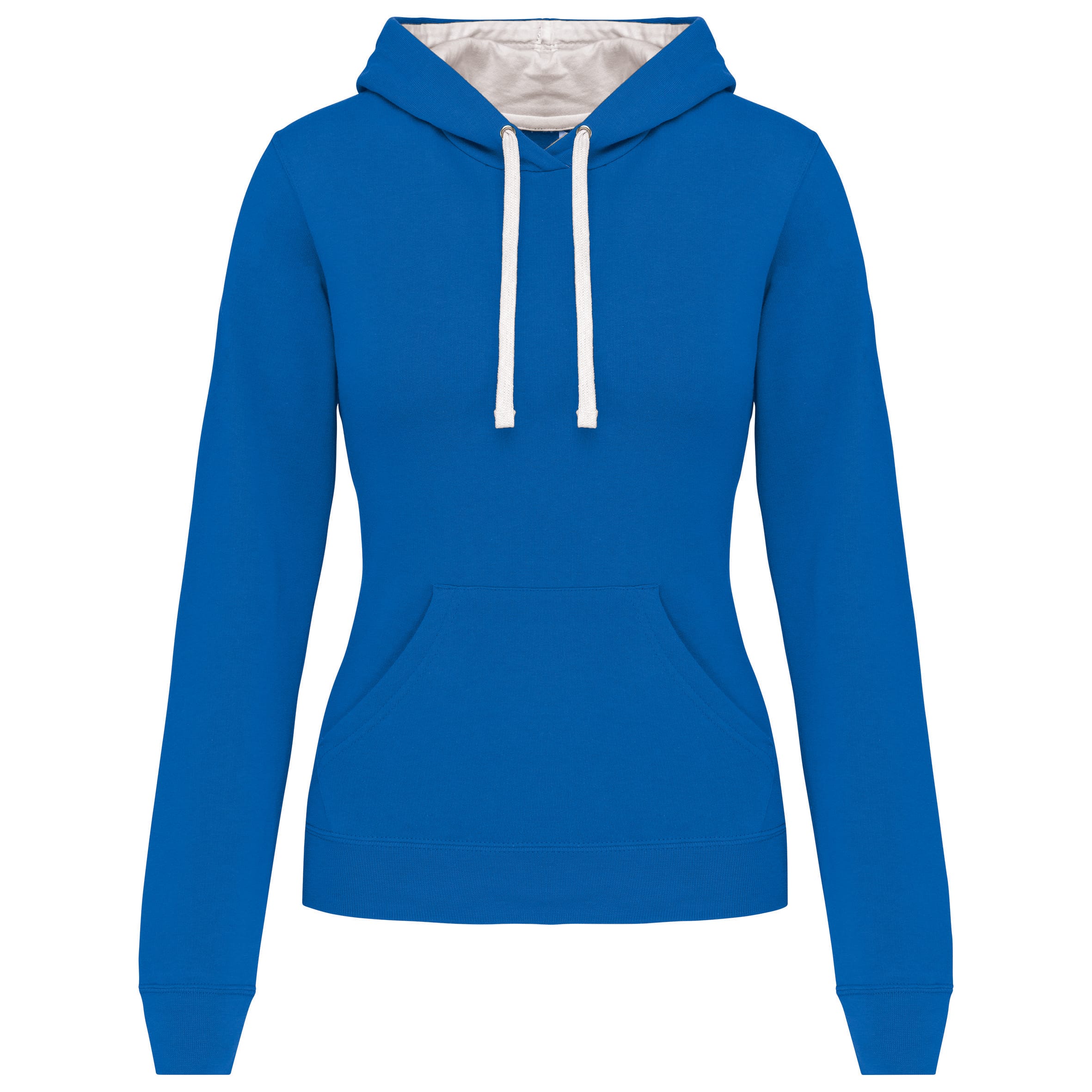 Damessweater met capuchon in contrasterende kleur