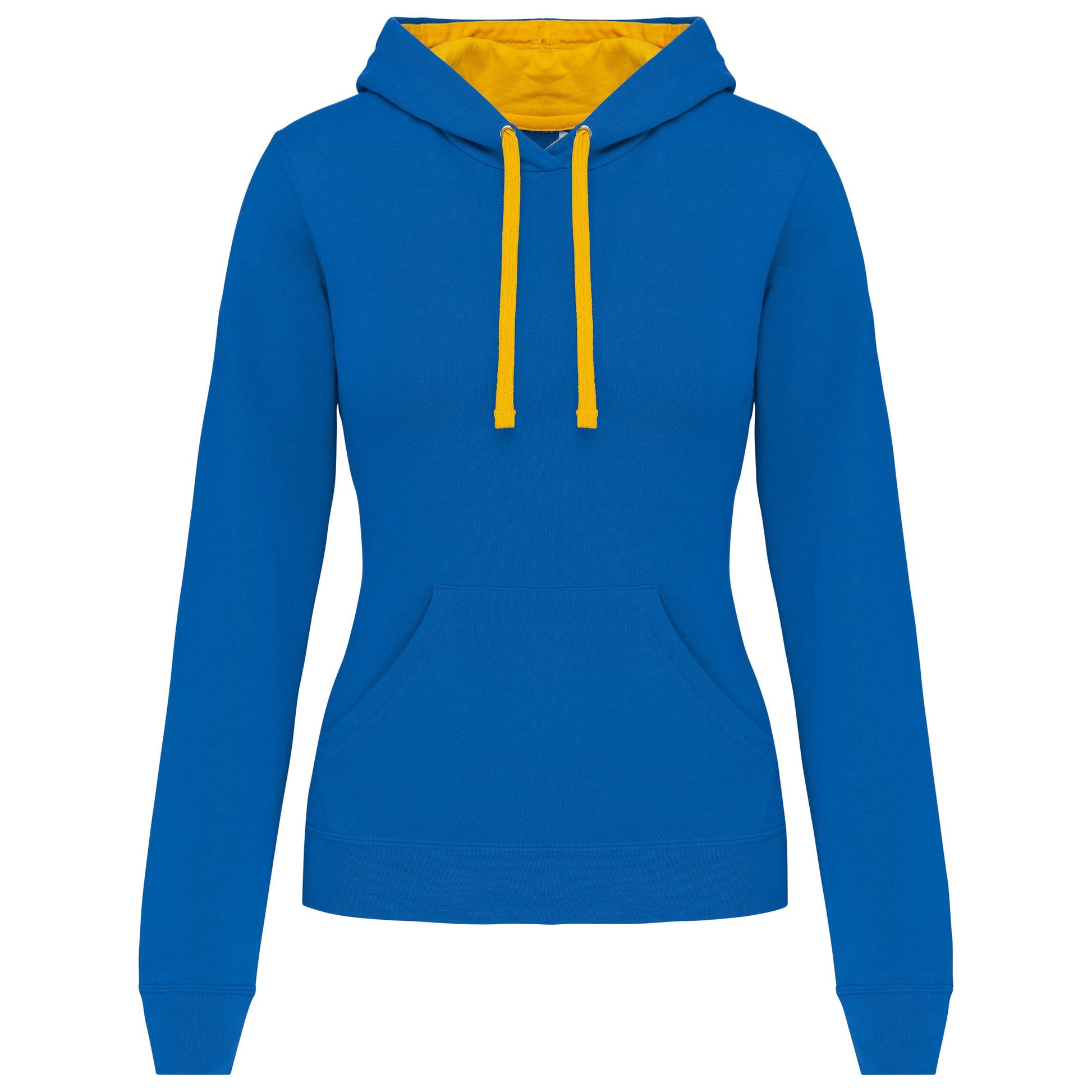 Damessweater met capuchon in contrasterende kleur