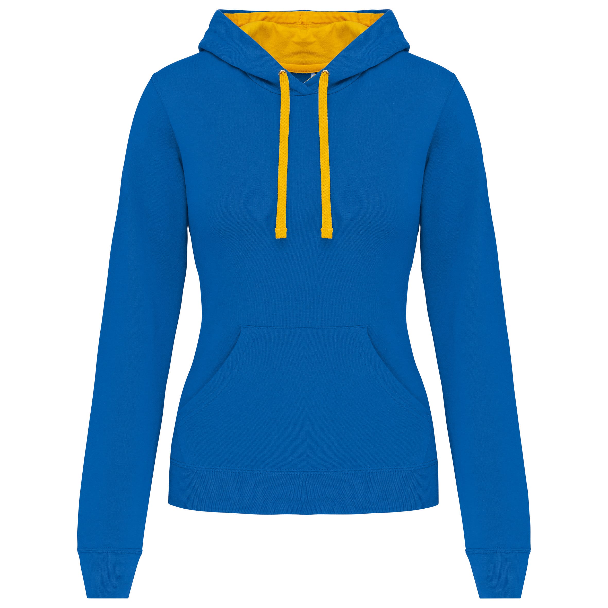 Damessweater met capuchon in contrasterende kleur