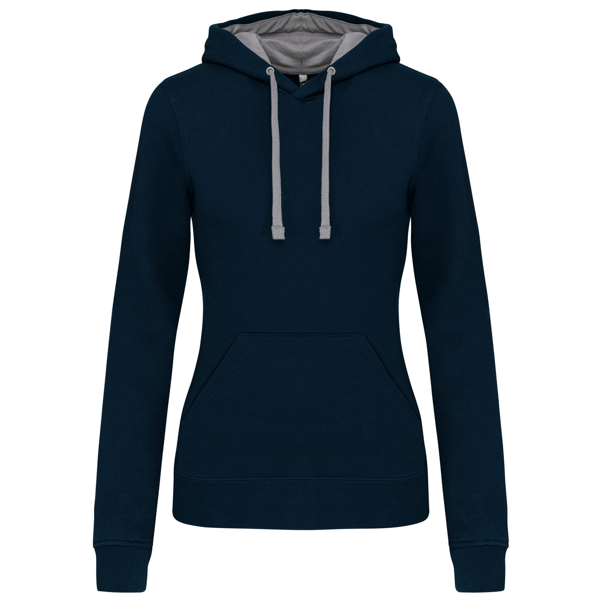 Damessweater met capuchon in contrasterende kleur
