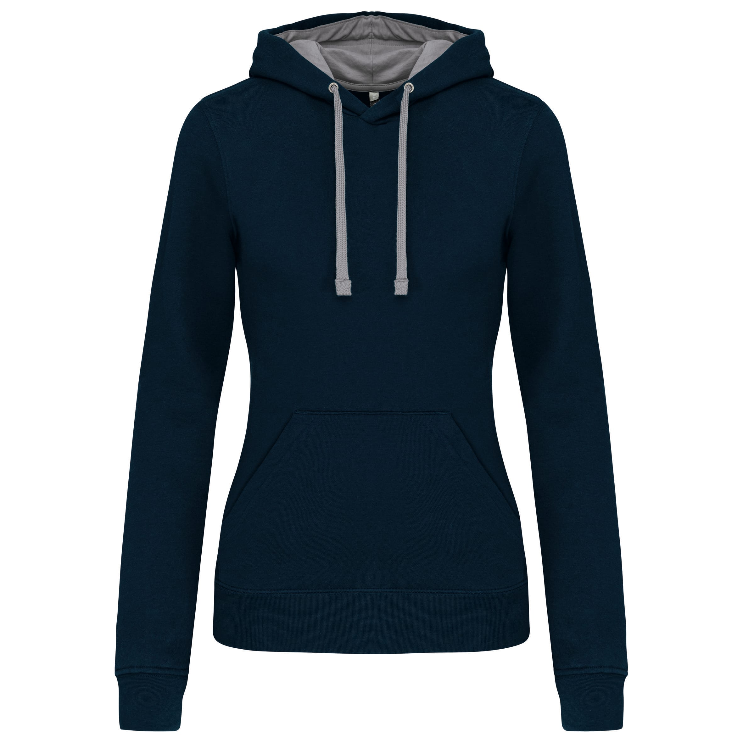 Damessweater met capuchon in contrasterende kleur