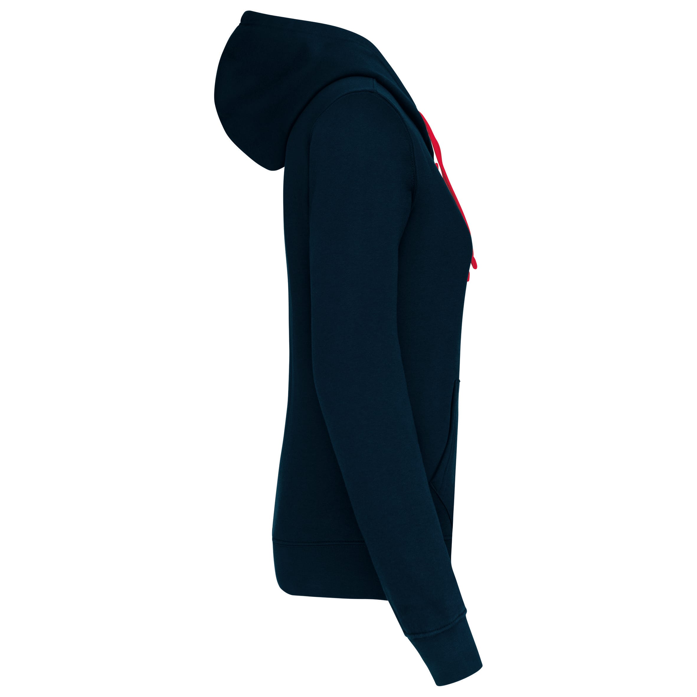 Damessweater met capuchon in contrasterende kleur