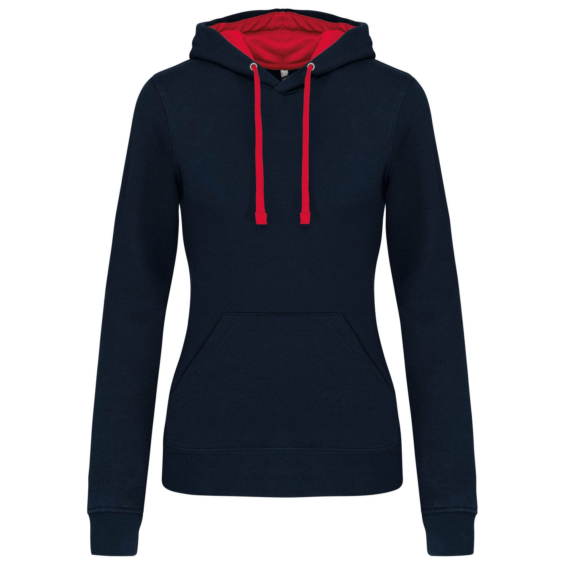 Damessweater met capuchon in contrasterende kleur