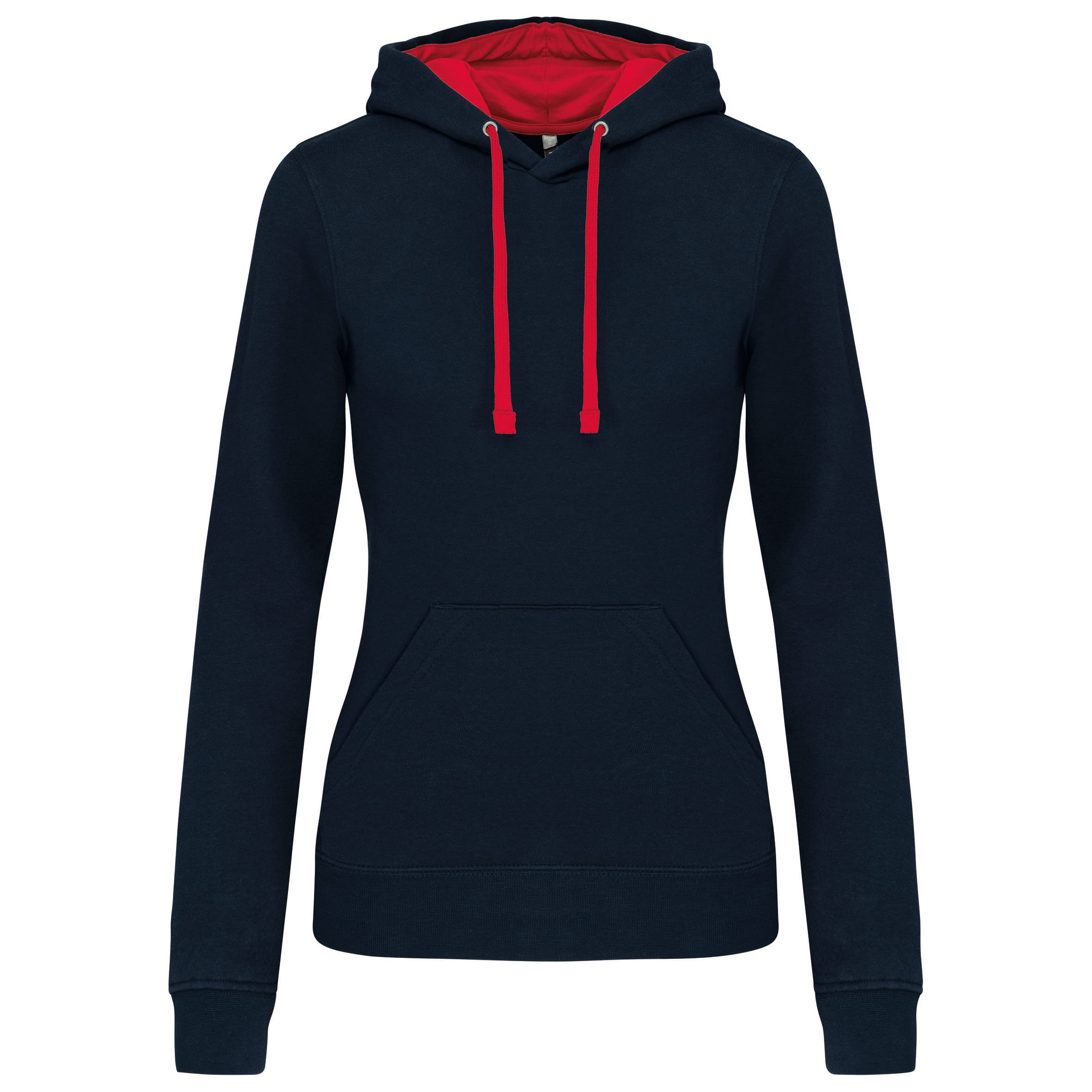 Damessweater met capuchon in contrasterende kleur