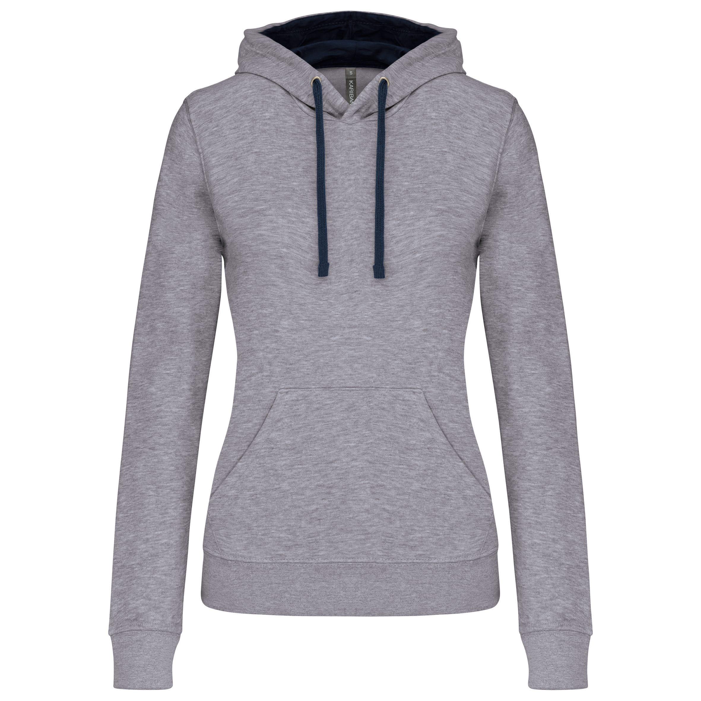 Damessweater met capuchon in contrasterende kleur
