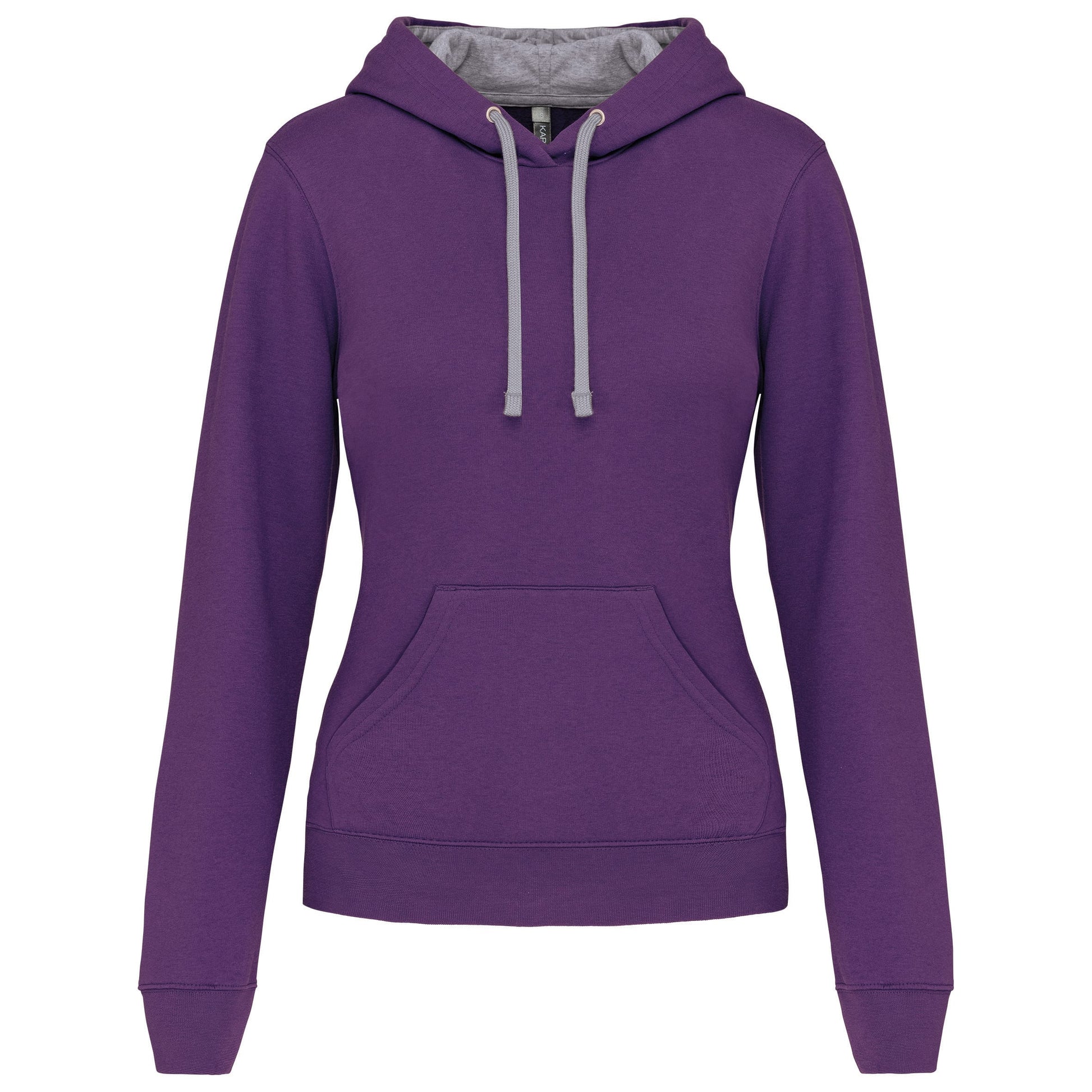 Damessweater met capuchon in contrasterende kleur