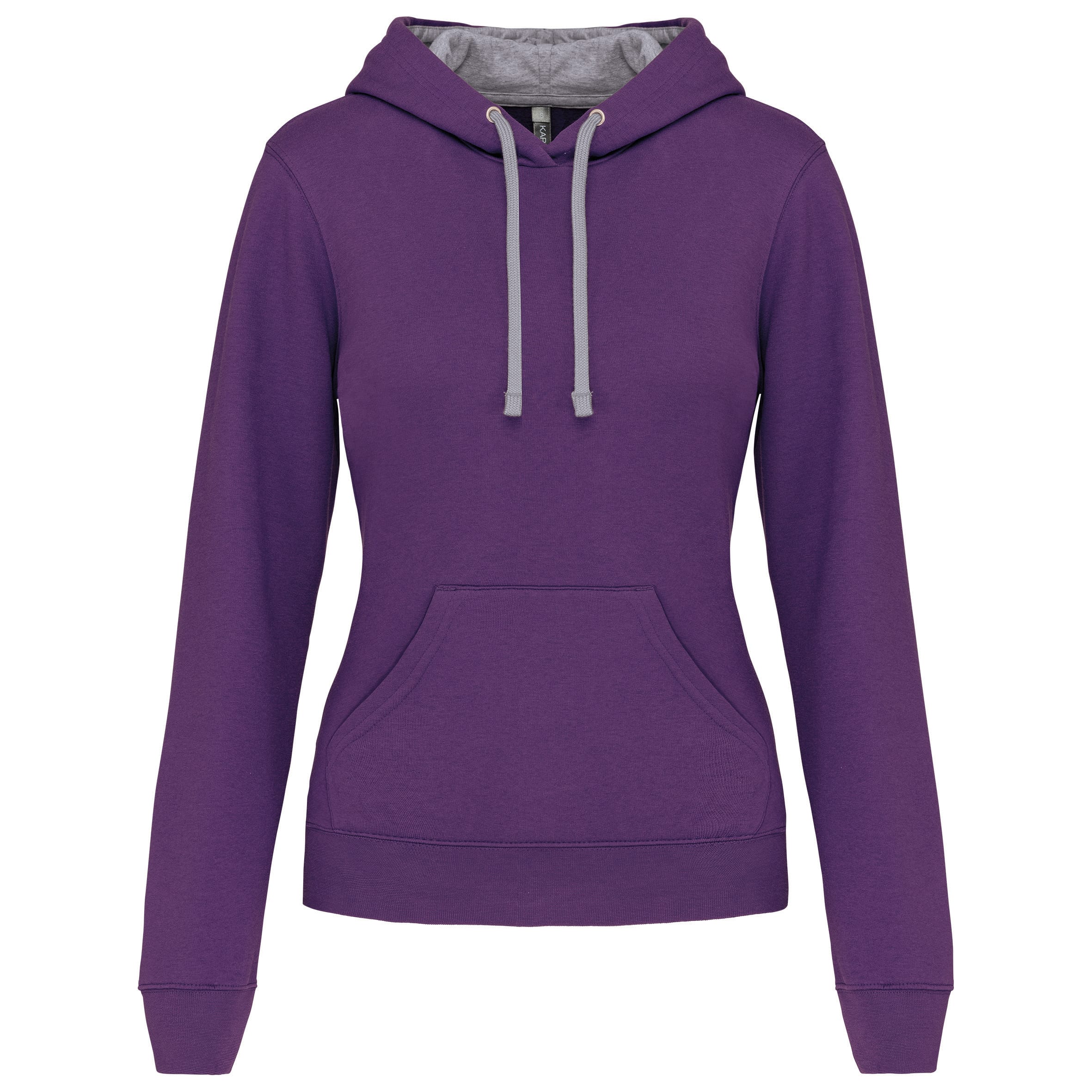 Damessweater met capuchon in contrasterende kleur