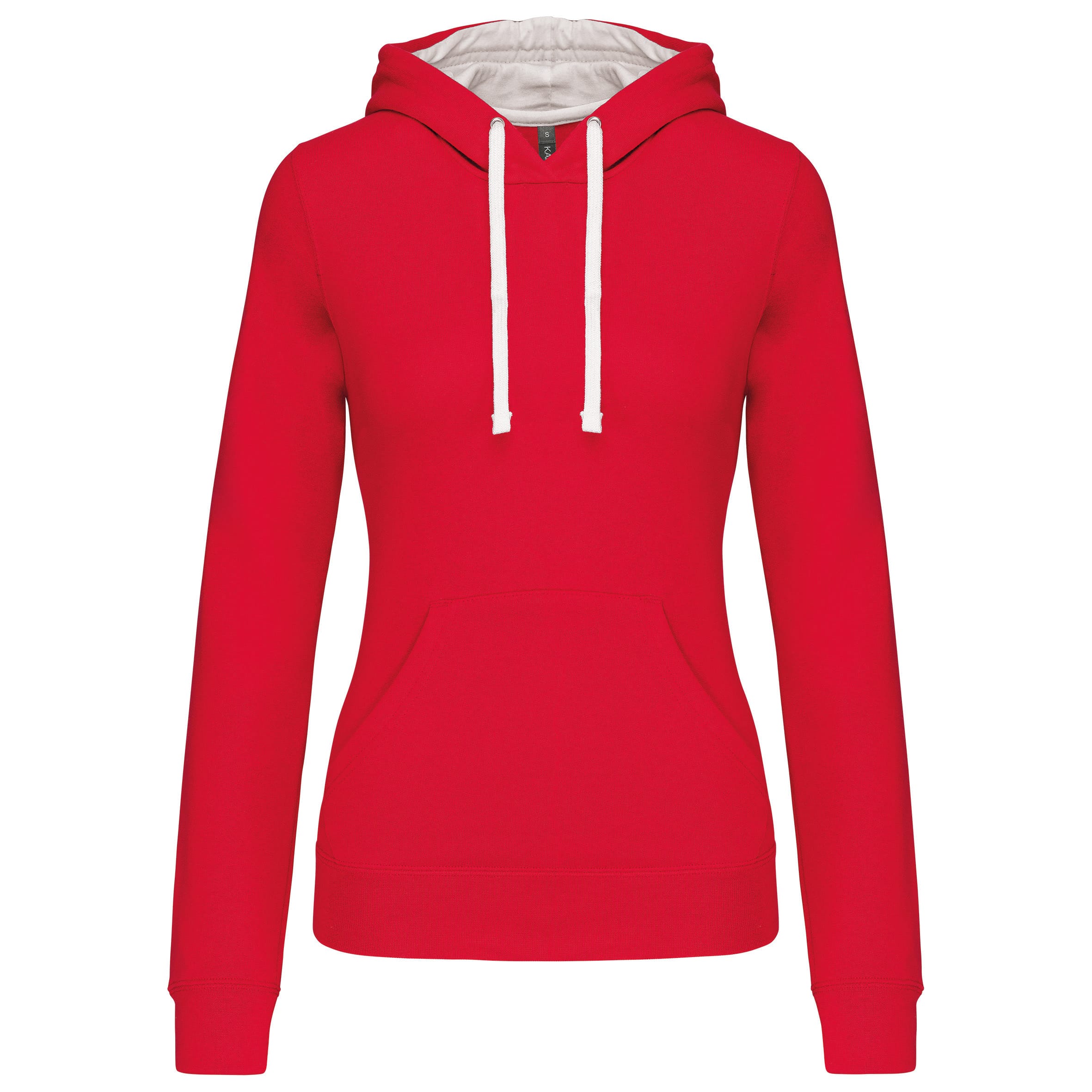 Damessweater met capuchon in contrasterende kleur