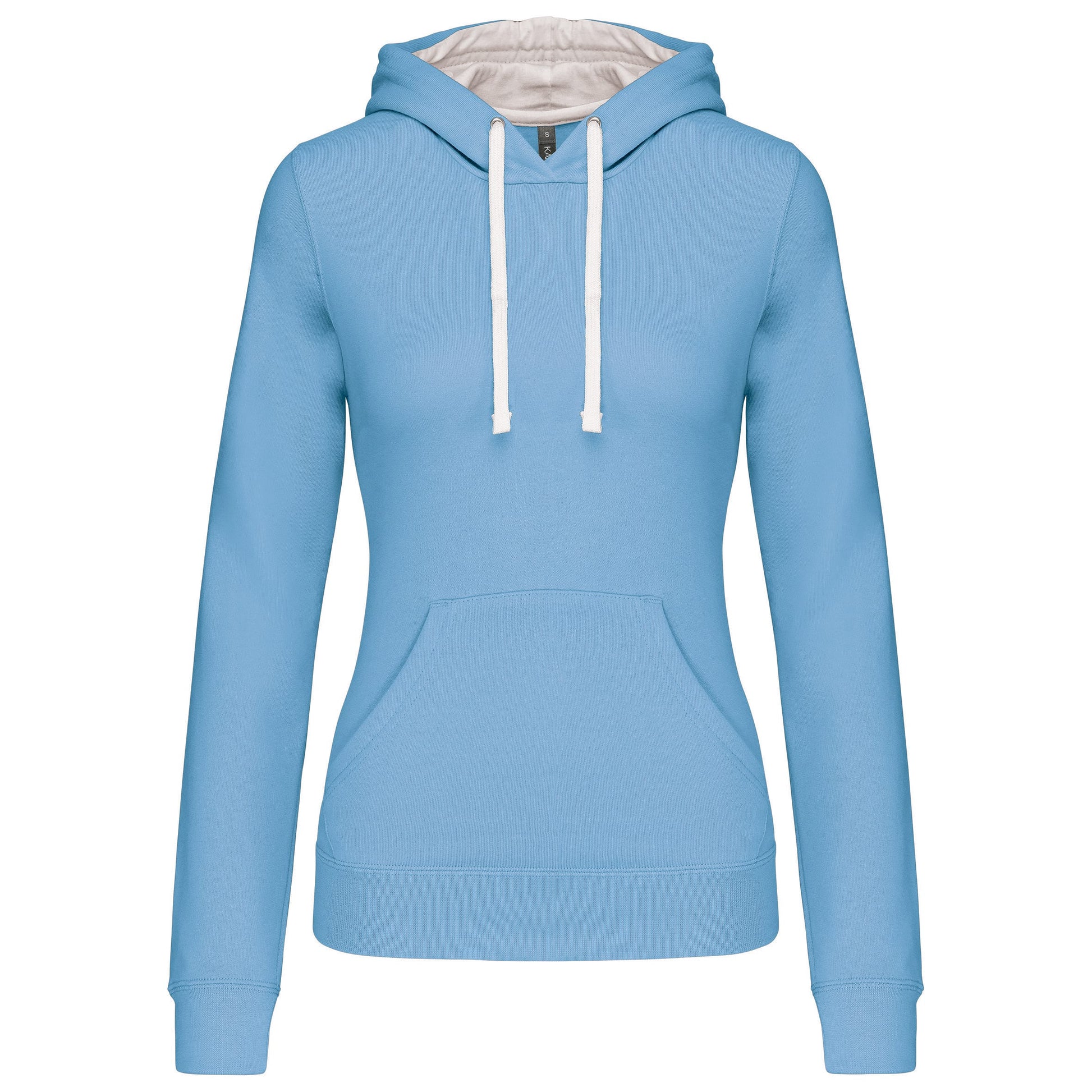 Damessweater met capuchon in contrasterende kleur