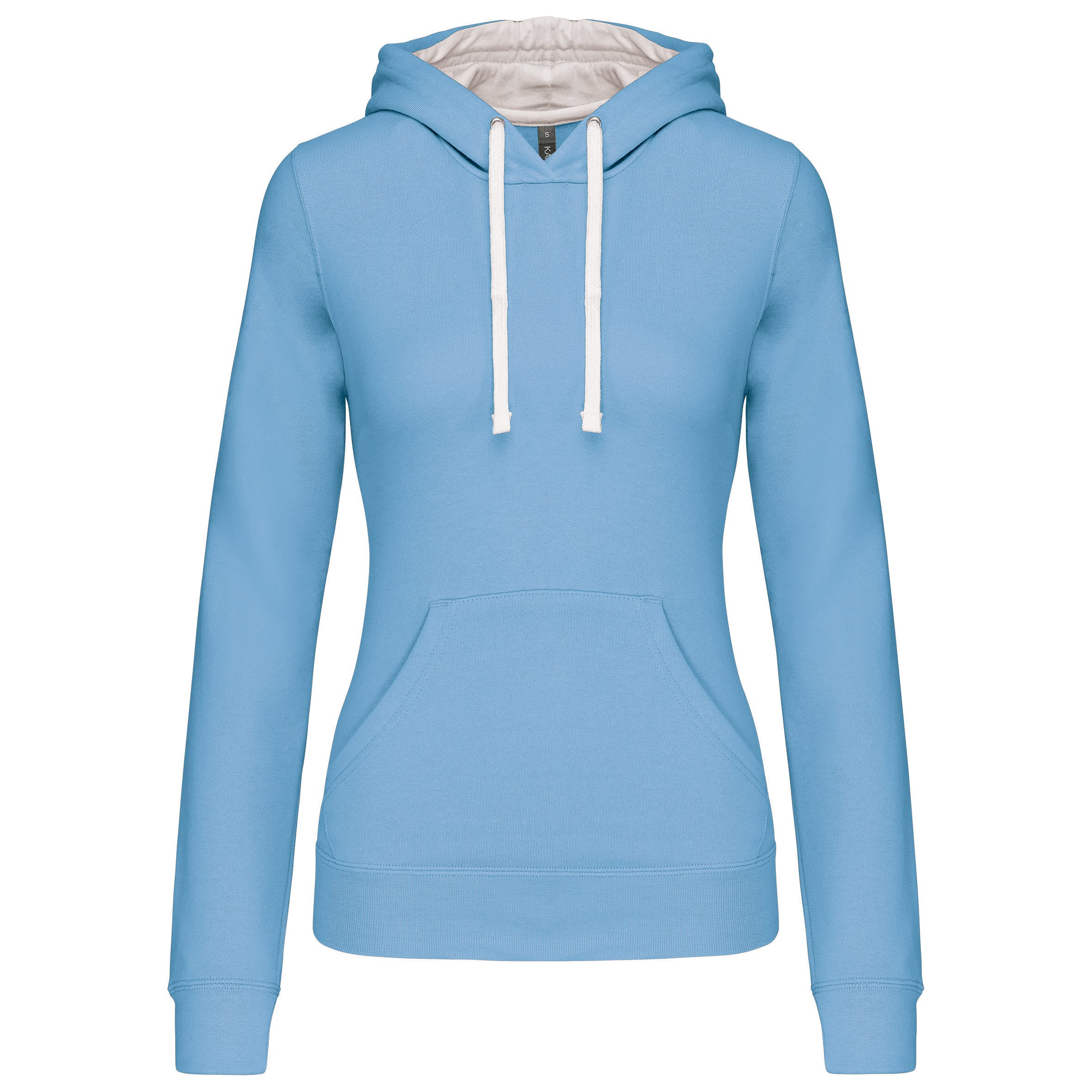 Damessweater met capuchon in contrasterende kleur