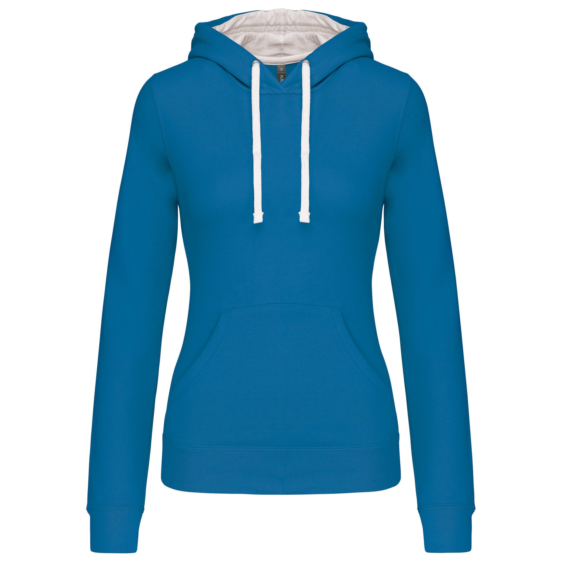Damessweater met capuchon in contrasterende kleur