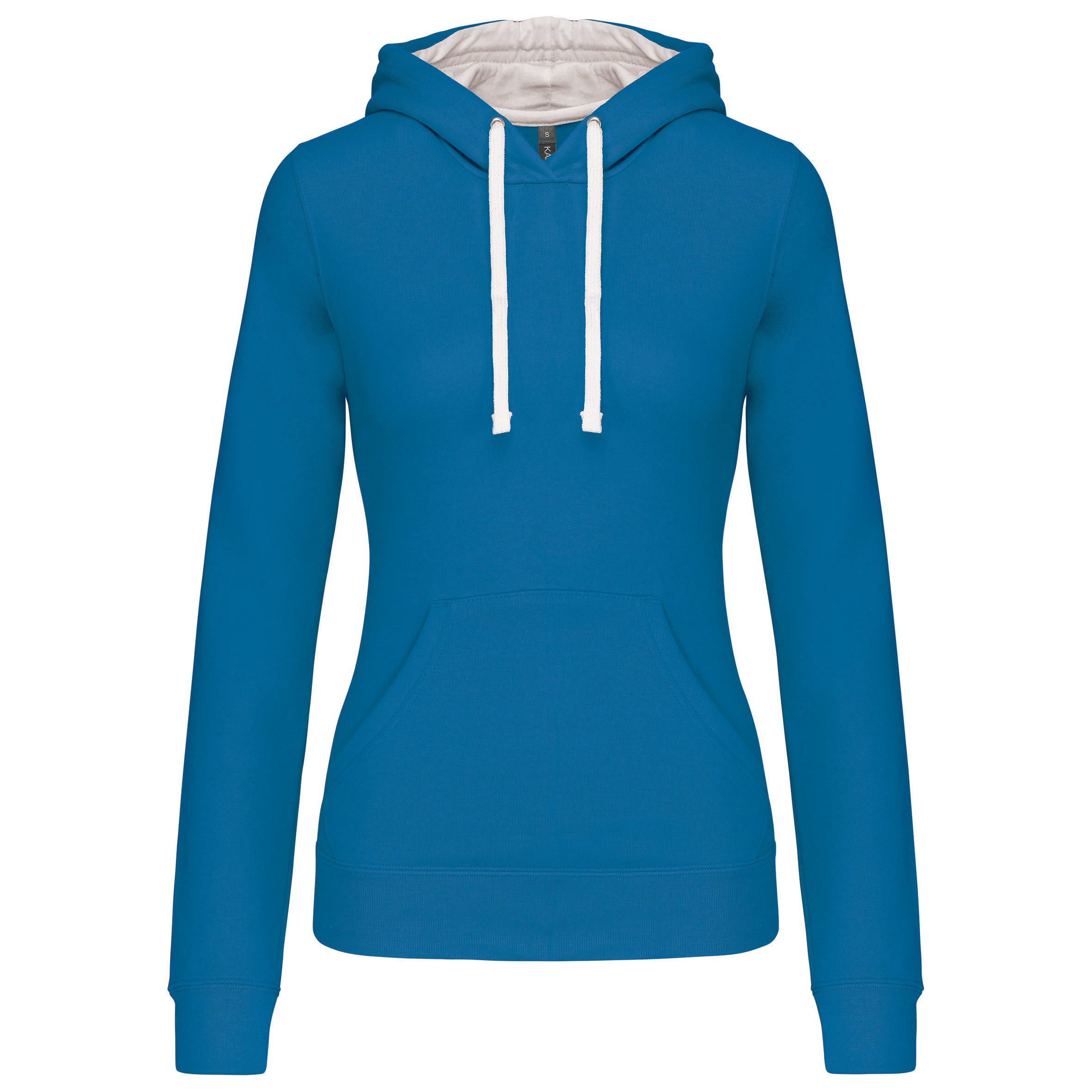 Damessweater met capuchon in contrasterende kleur