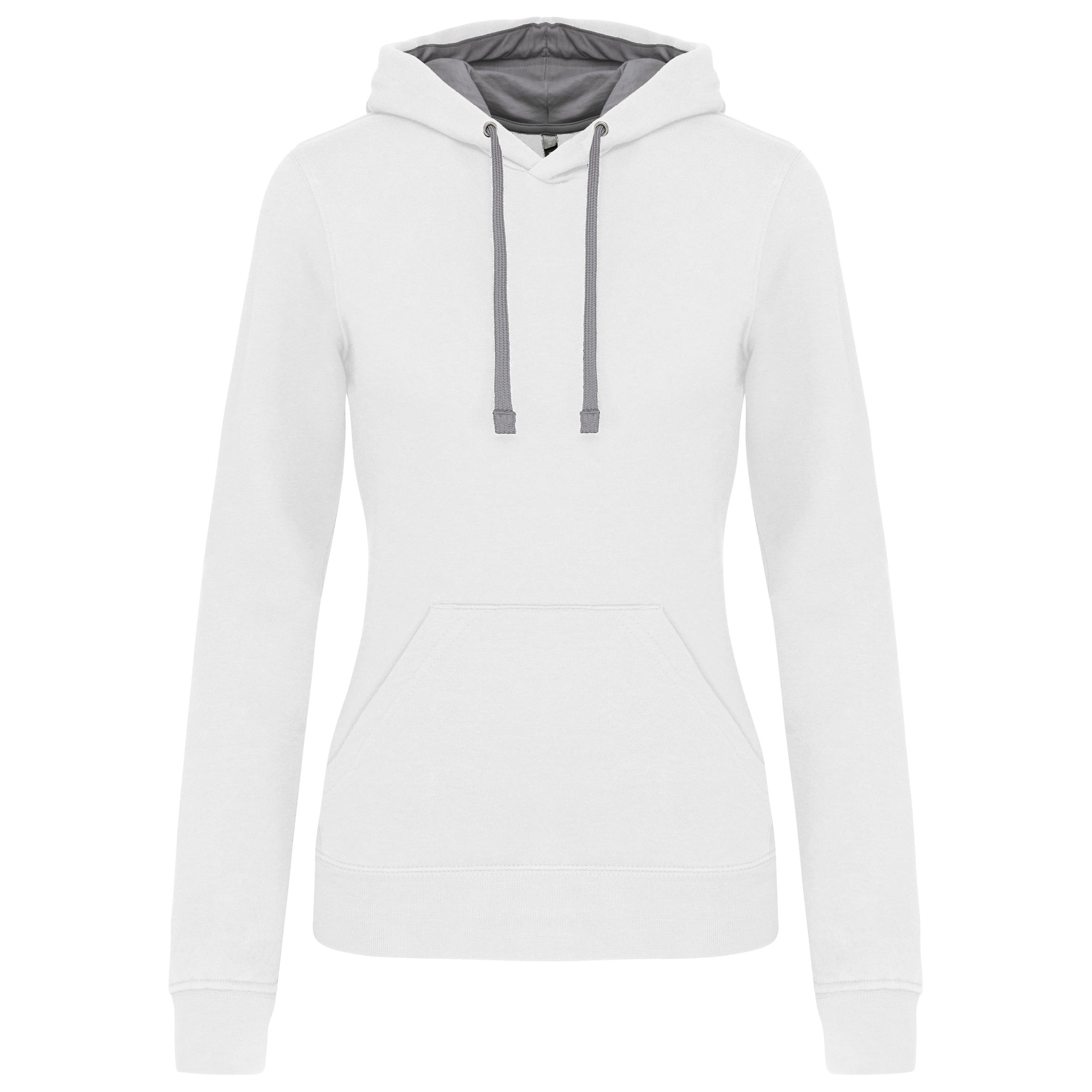 Damessweater met capuchon in contrasterende kleur