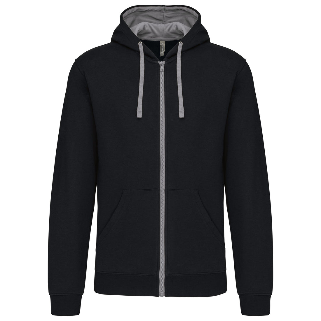 Herensweater met rits en capuchon in contrasterende kleur