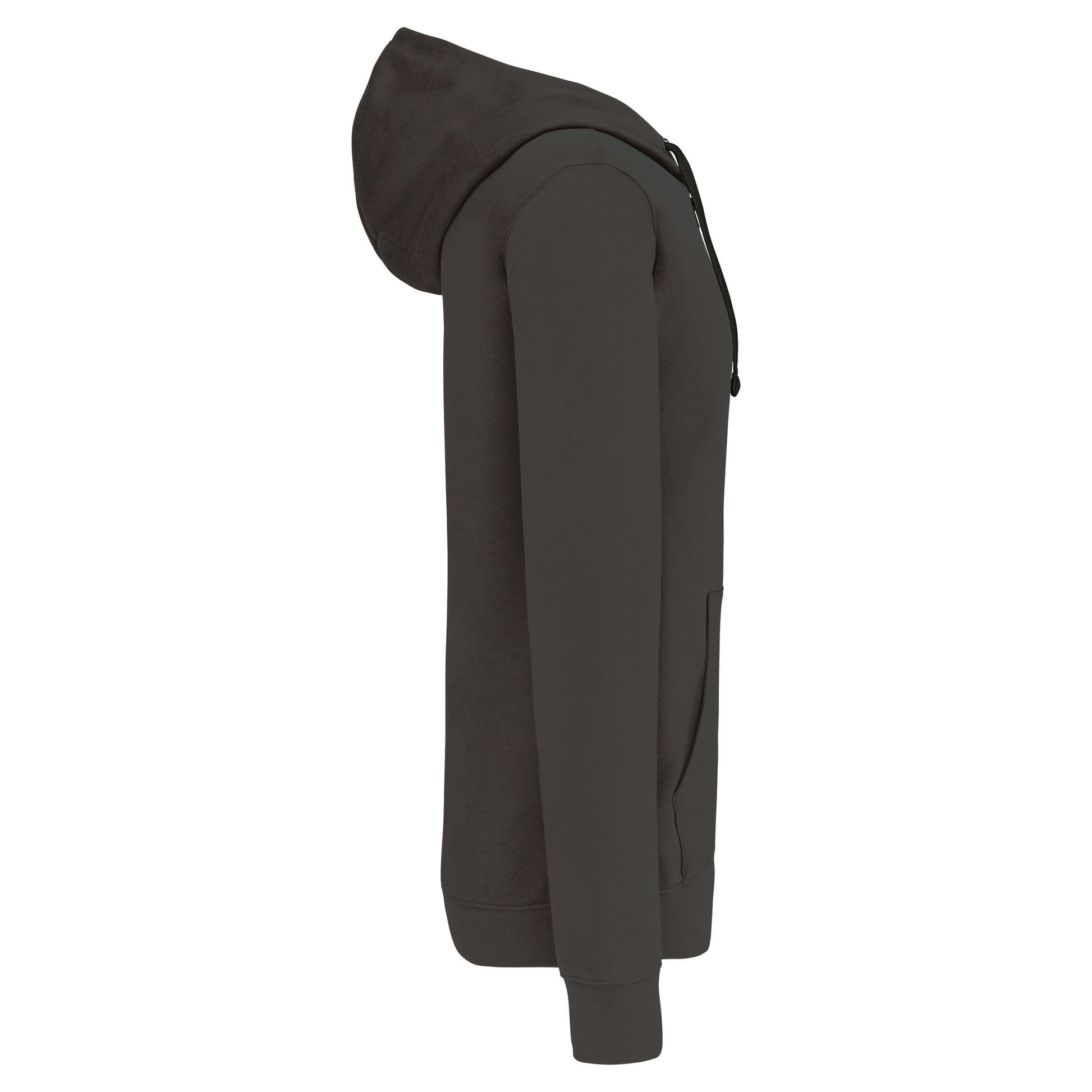 Herensweater met rits en capuchon in contrasterende kleur