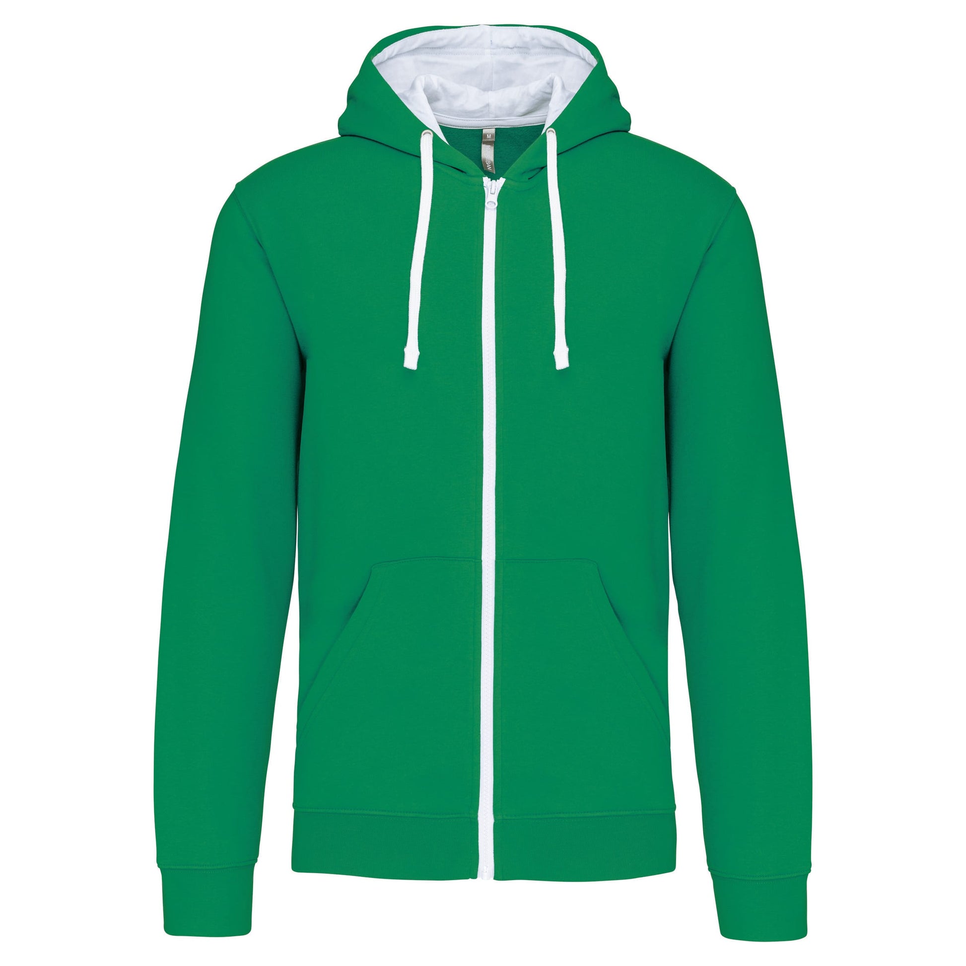 Herensweater met rits en capuchon in contrasterende kleur