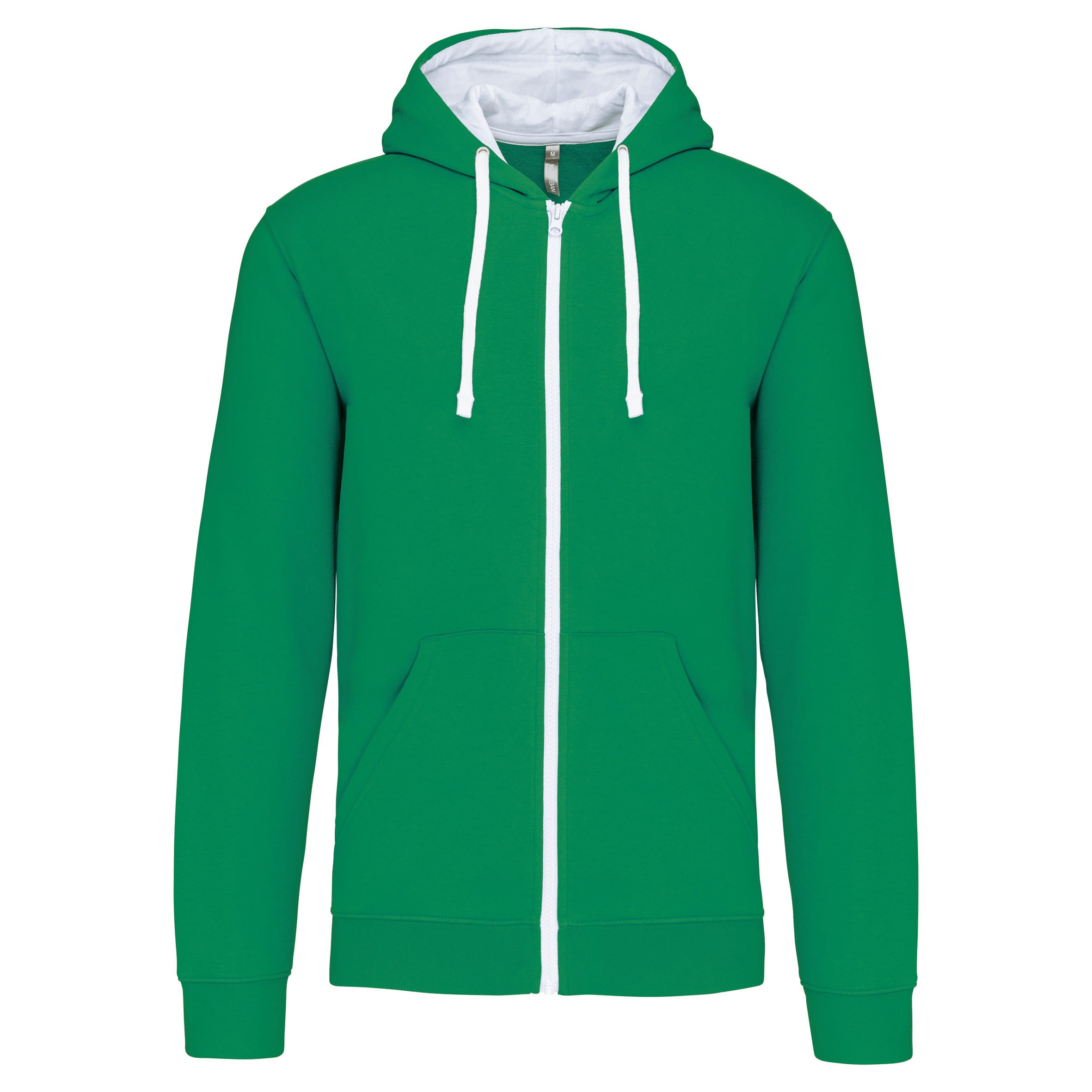 Herensweater met rits en capuchon in contrasterende kleur