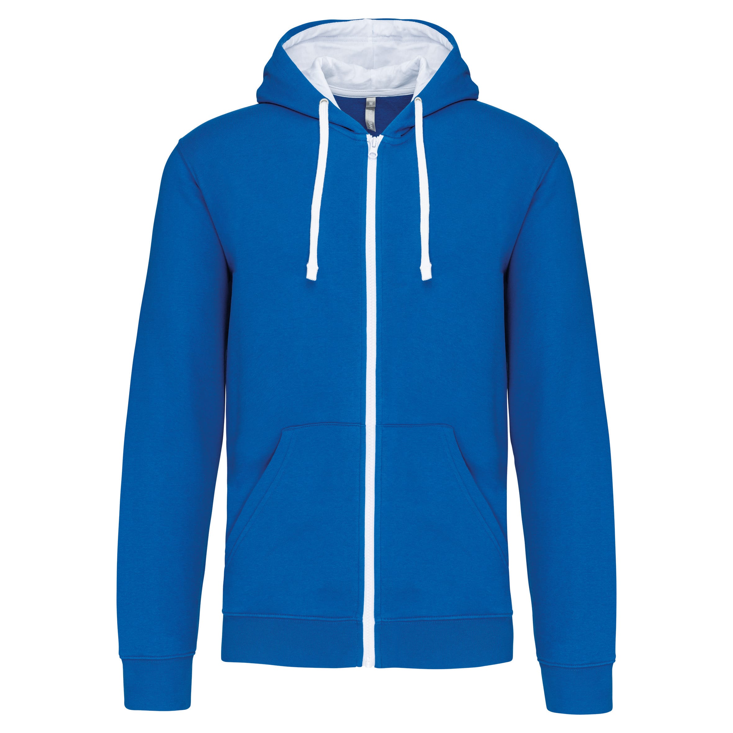 Herensweater met rits en capuchon in contrasterende kleur