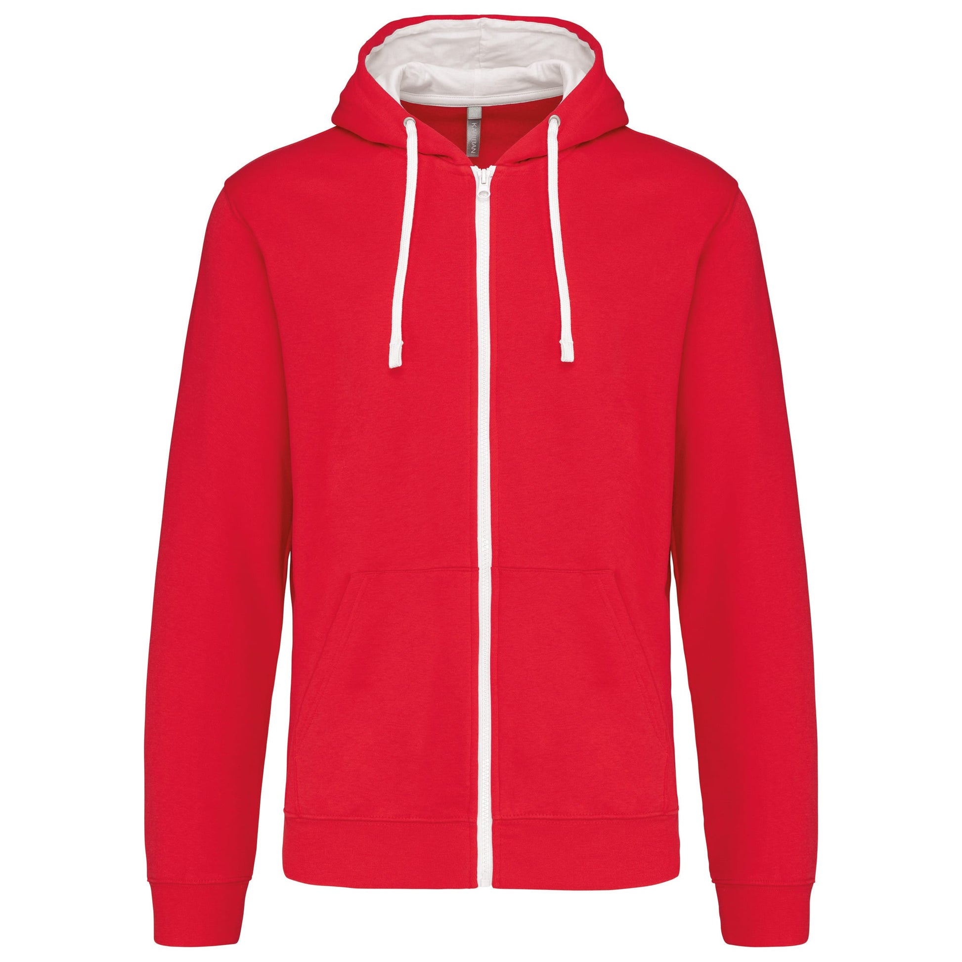 Herensweater met rits en capuchon in contrasterende kleur