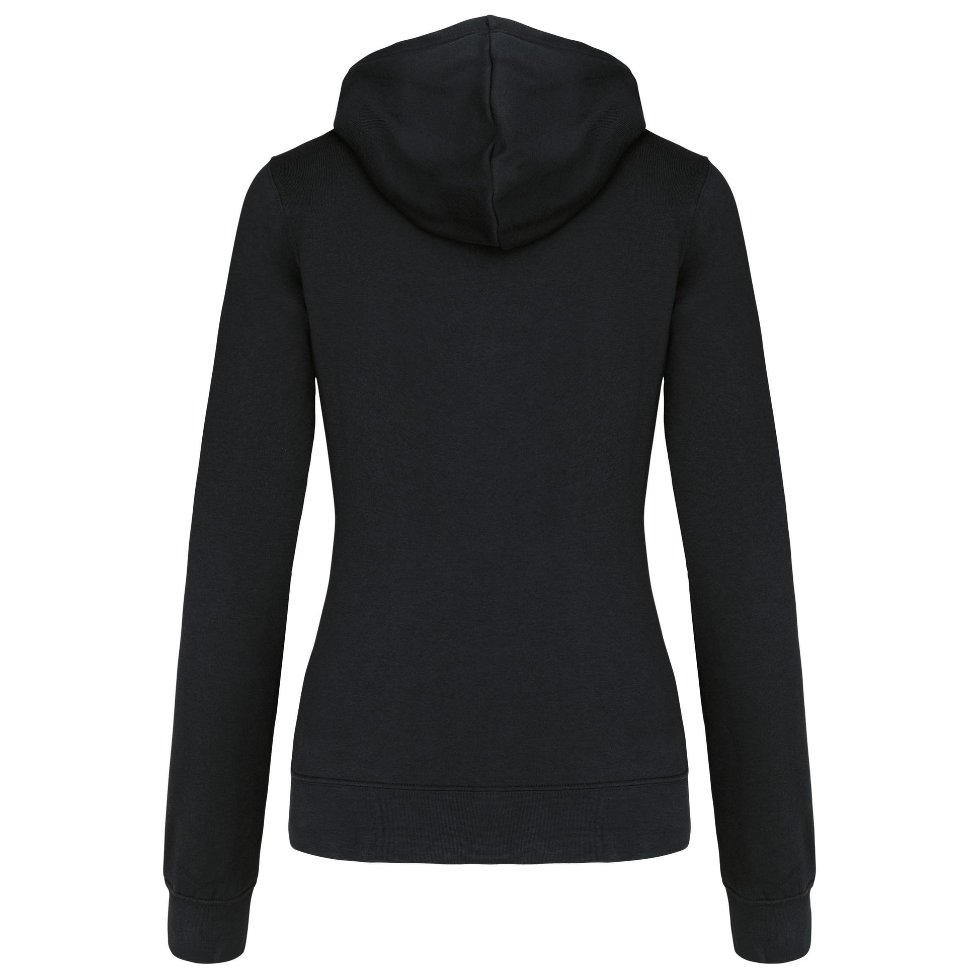 Damessweater met rits en capuchon in contrasterende kleur