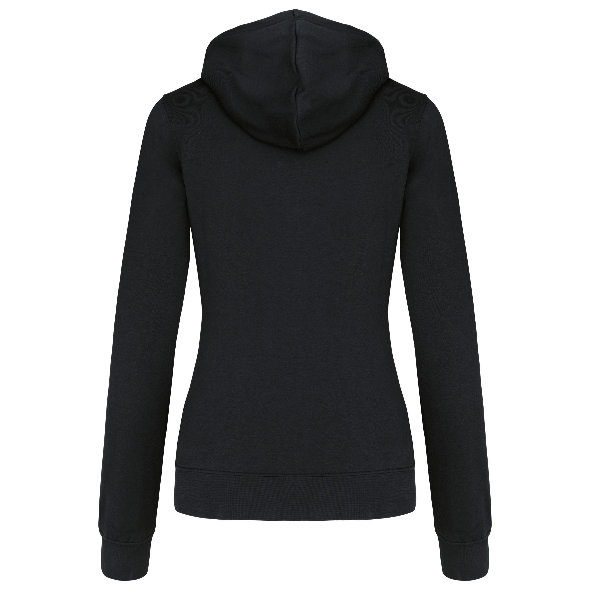Damessweater met rits en capuchon in contrasterende kleur